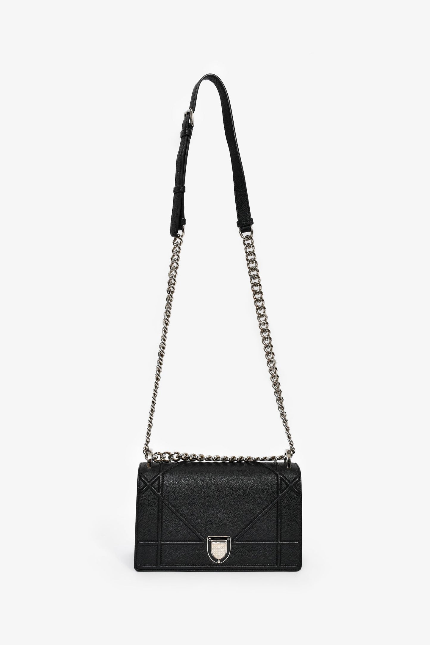 Christian Dior 2015 Black Leather 'Diorama' Small Shoulder Bag