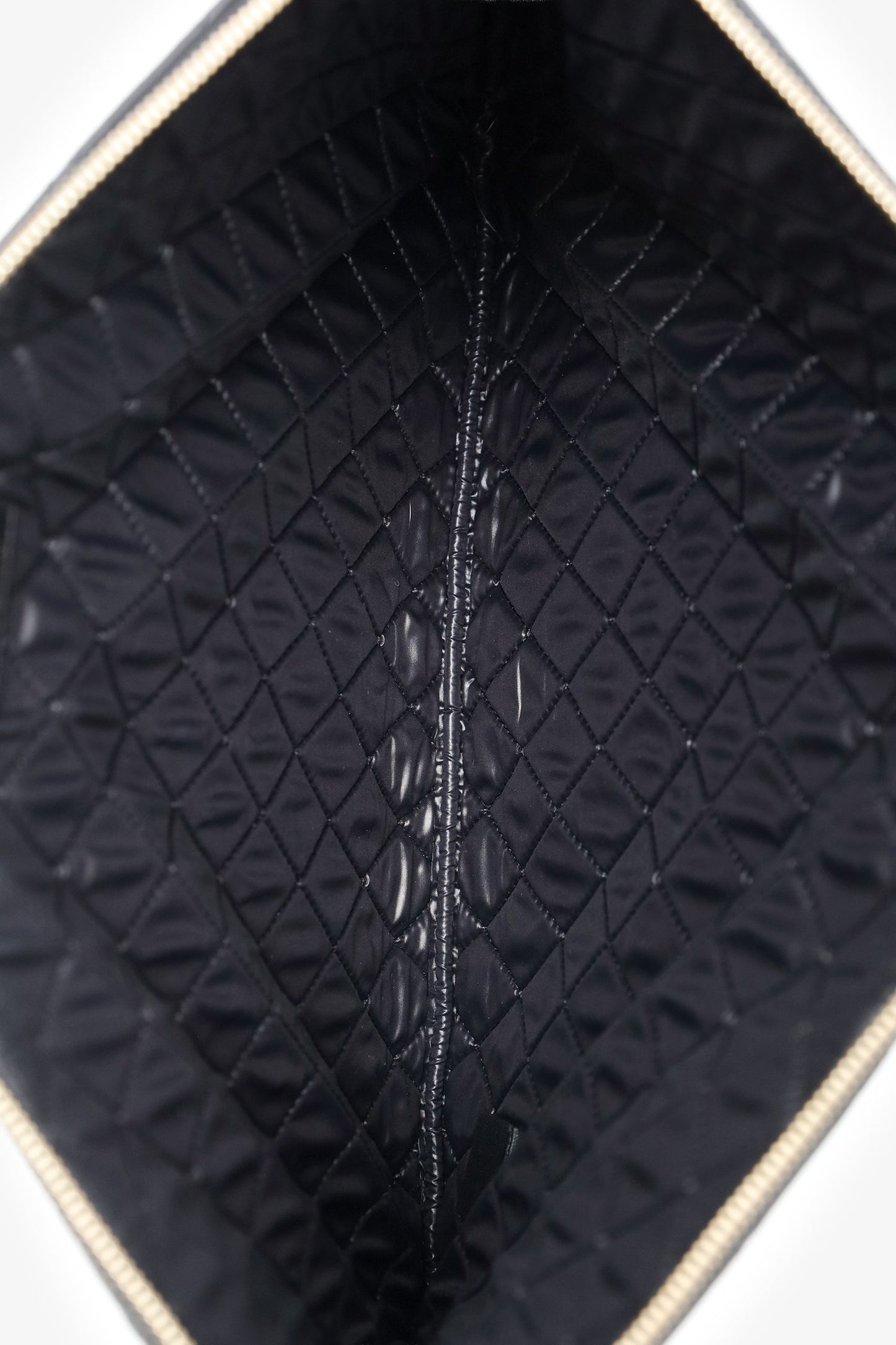 Chanel™ 2016 Black Quilted Lambskin Large O-Case Zip Pouch