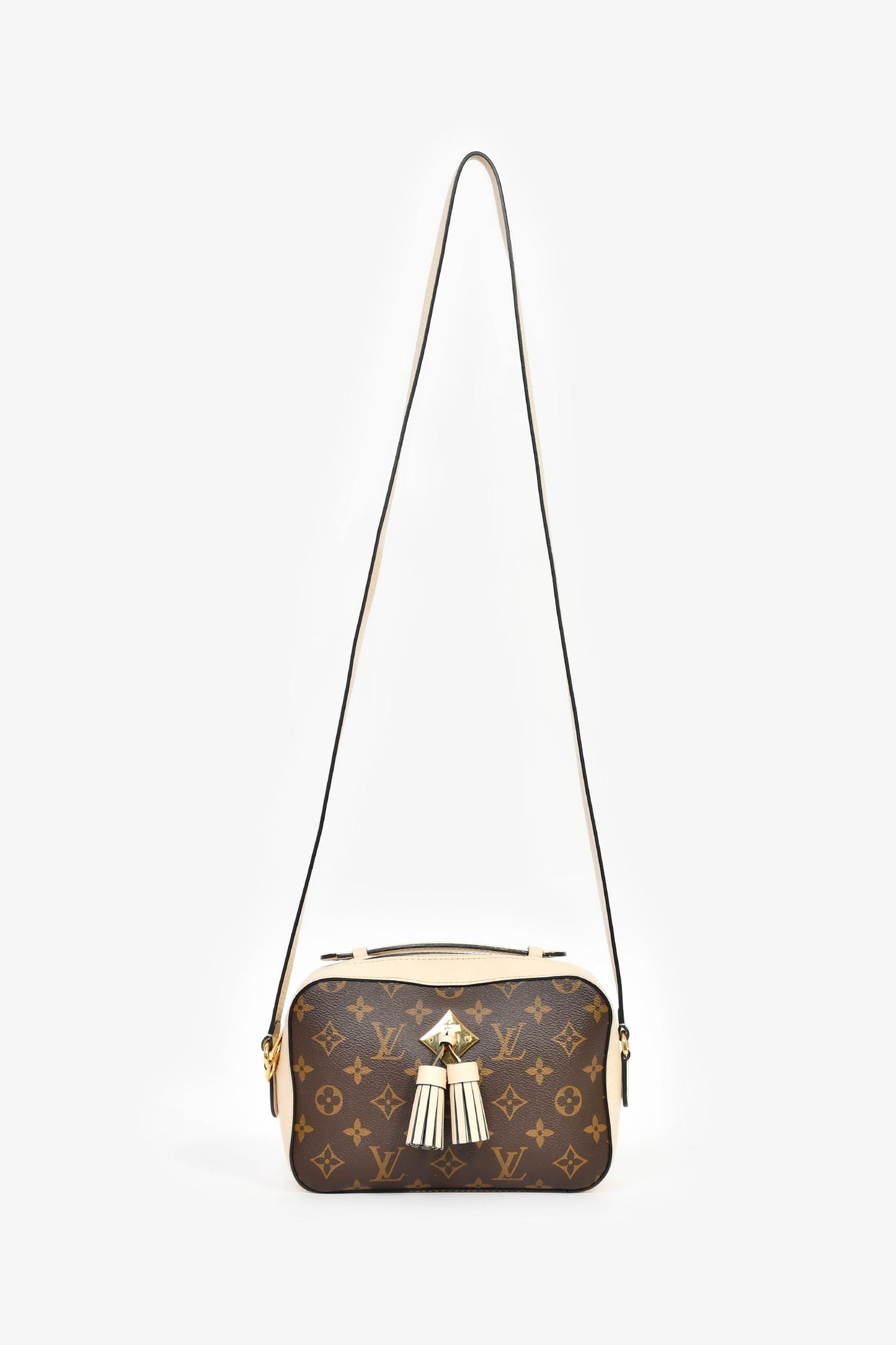 Louis Vuitton 2018 Monogram/Beige Leather 'Saintonge' Crossbody Bag