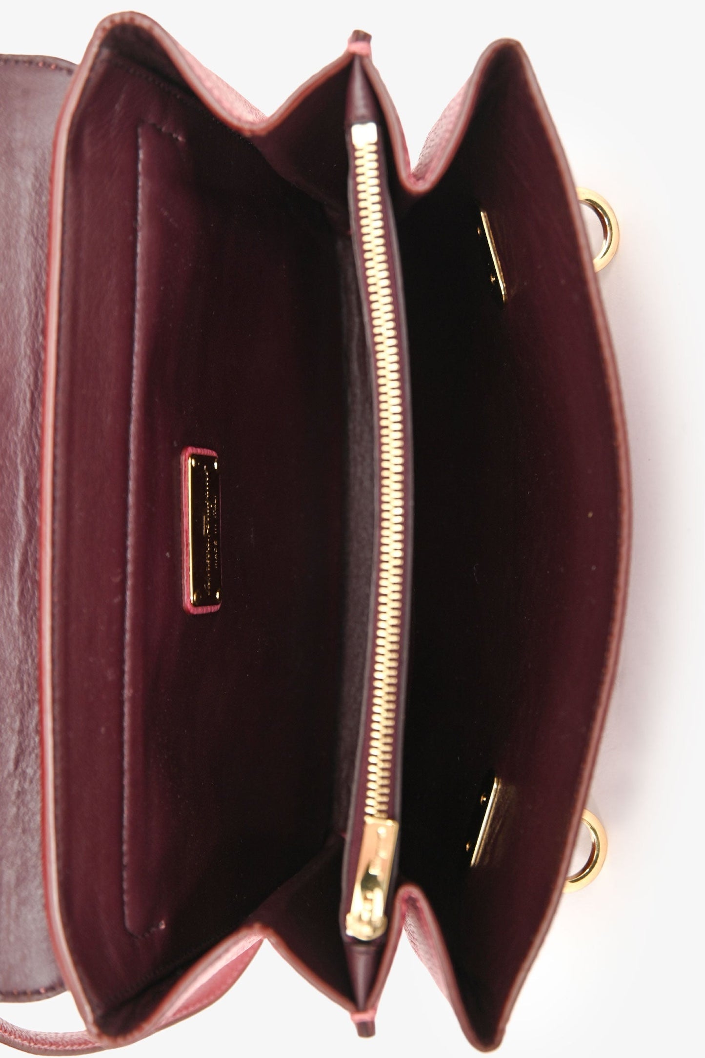Salvatore Ferragamo Pink Grained Leather Mya Crossbody Bag
