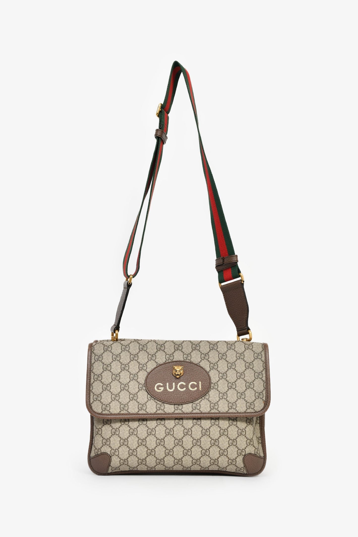 Gucci Brown Monogram Web GG Supreme Neo Crossbody Bag