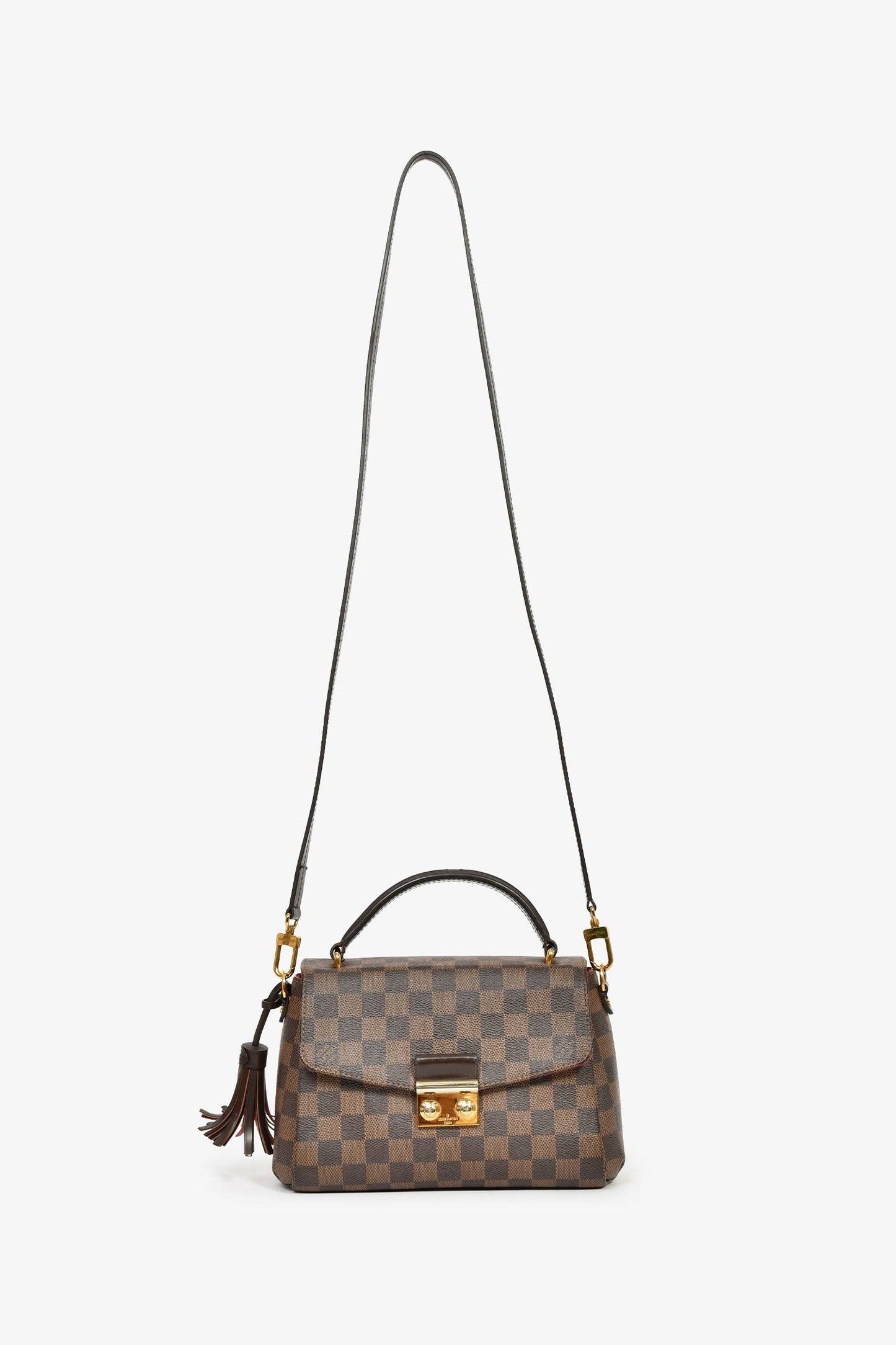 Louis Vuitton Damier Ebene Canvas Croisette Top Handle With Strap