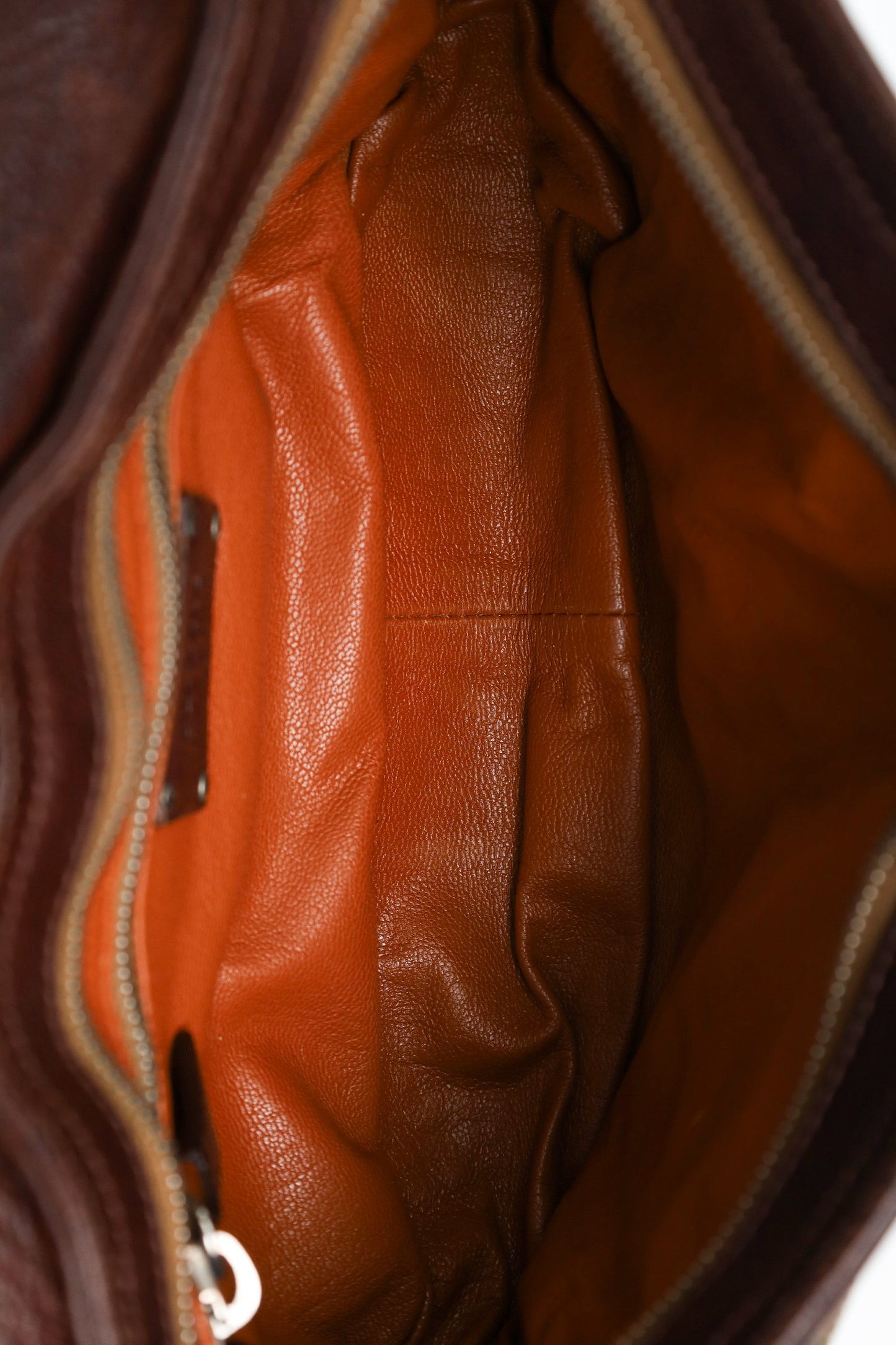 Prada Brown Leather Tessuto Buckle Flap Canvas Strap Bag