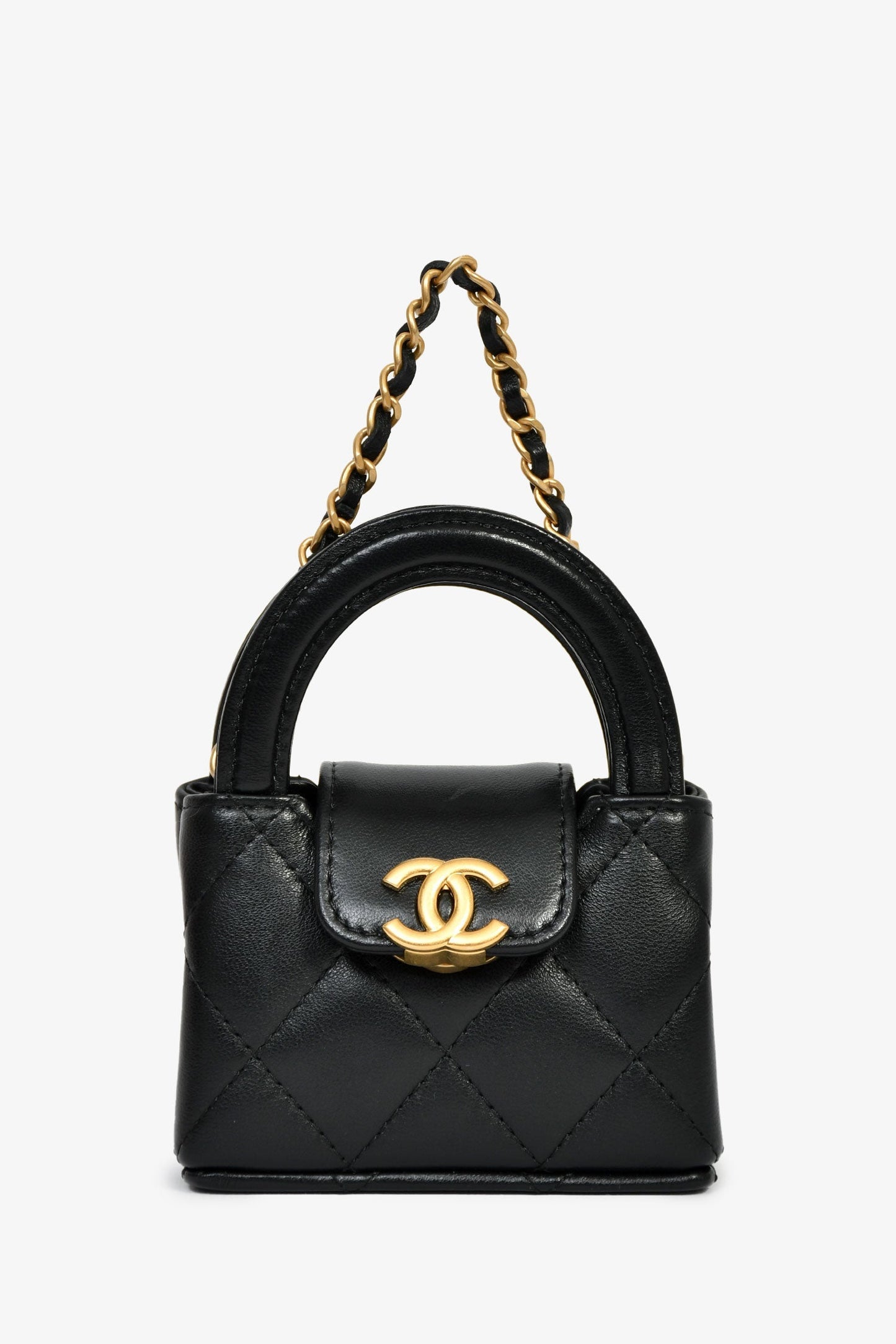 Chanel™ Black 2022+ Lambskin Quilted CC Kelly Bag Charm