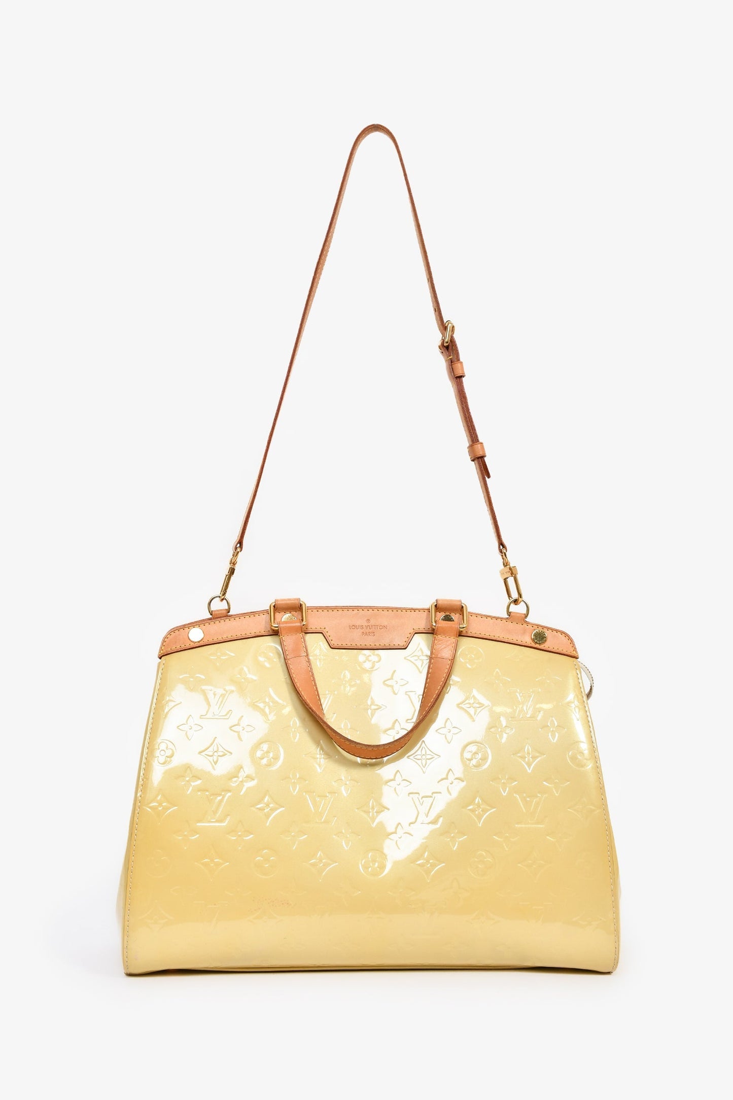 Louis Vuitton 2012 Beige Vernis Brea GM Top Handle Bag
