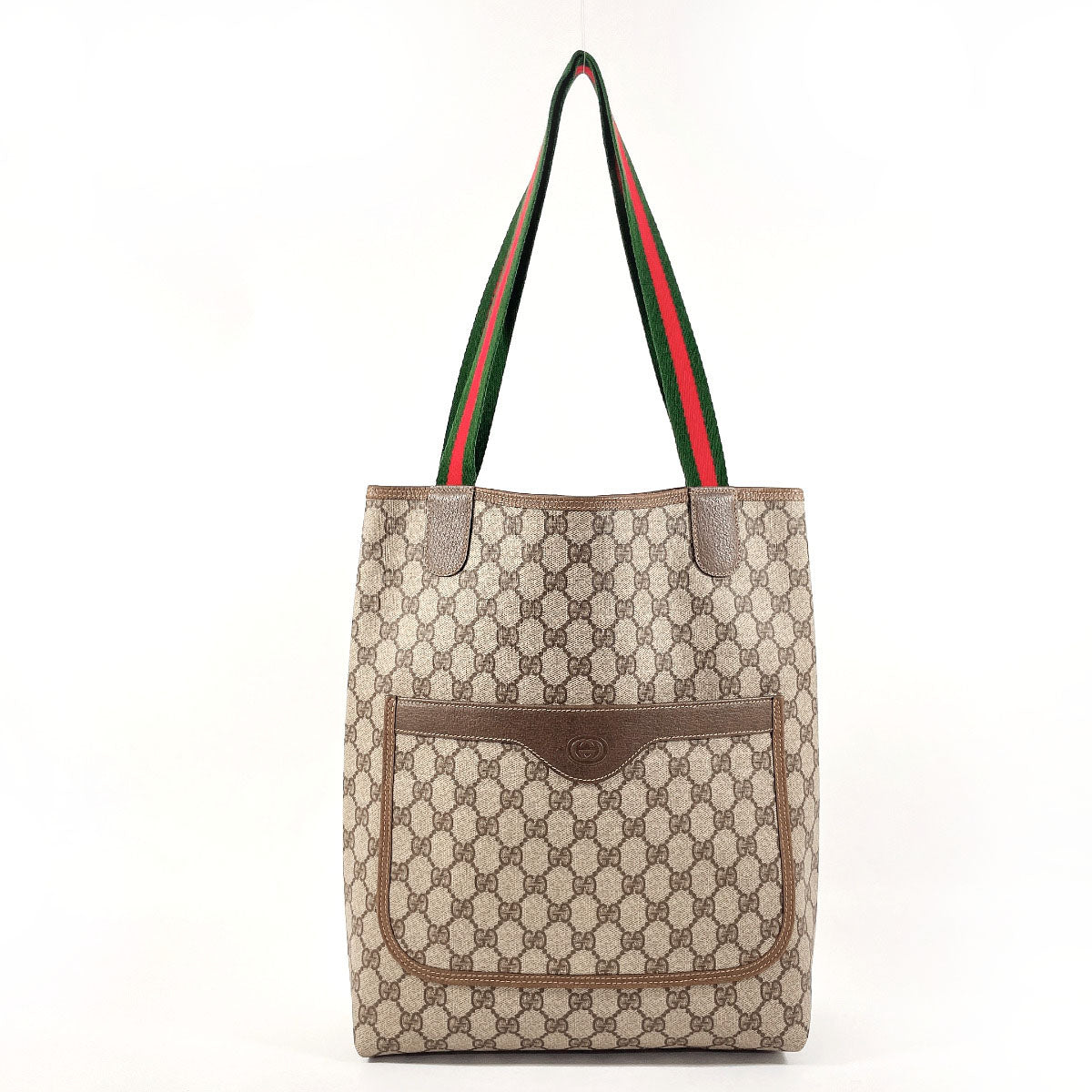 GUCCI Tote Bag 002?E39?E6487 GG Supreme Canvas Brown vintage Sherry line unisex Used