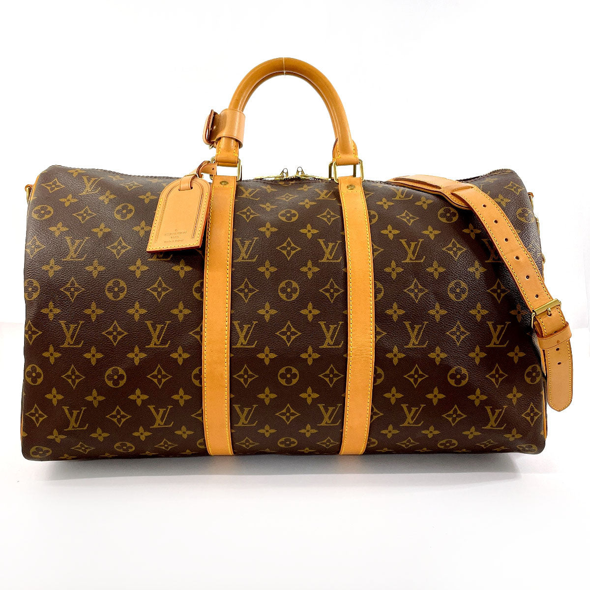 LOUIS VUITTON Boston Duffel bag M41416 Monogram canvas, tanned leather Brown Keepall bandouliere 50 unisex Used