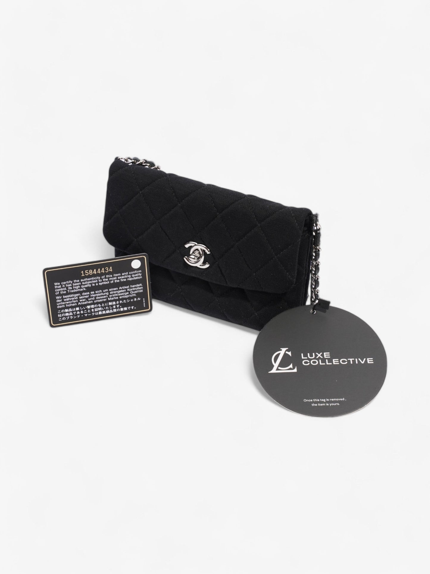 Chanel CC Flap Bag Black Cotton Mini