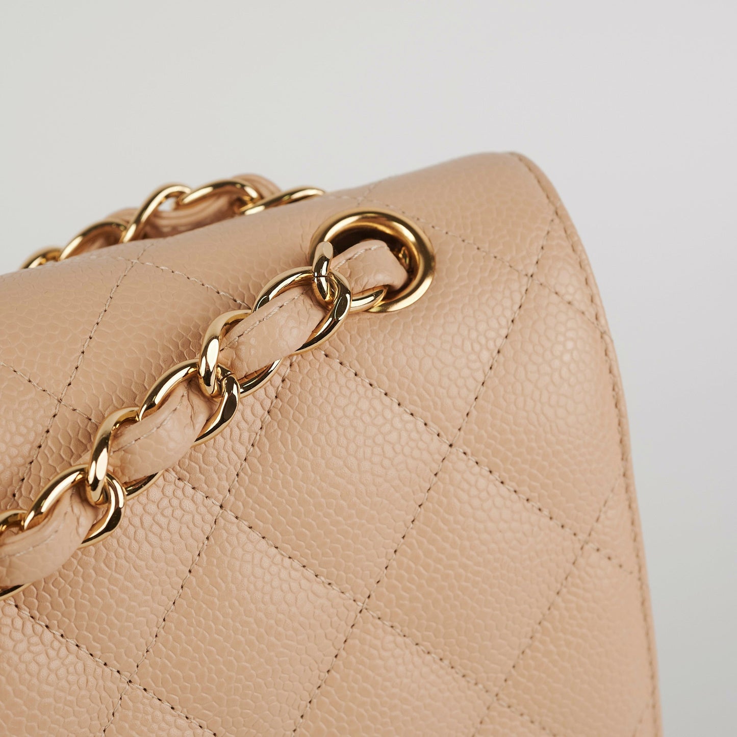 Chanel Classic Double Flap Jumbo Beige Caviar Bag