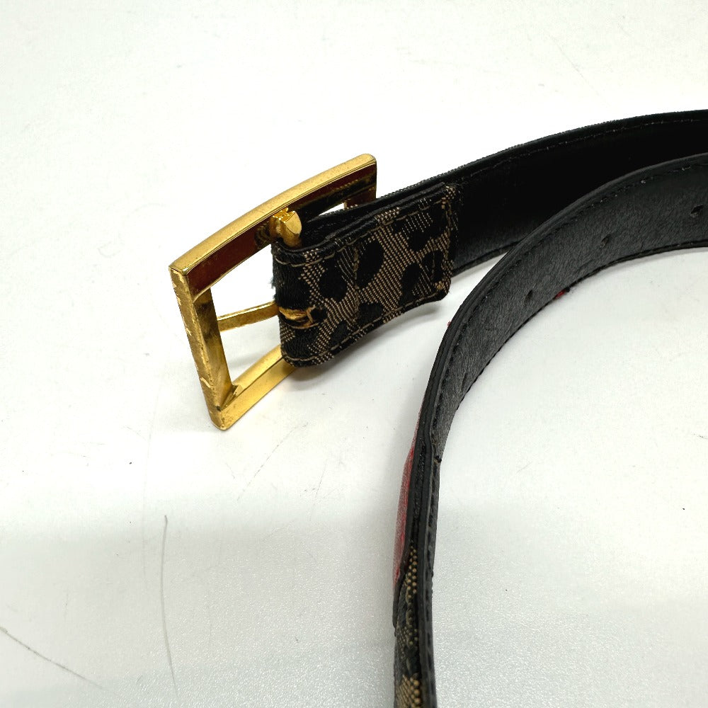 FENDI belt Canvas / leather Brown / Red Leopard Women 33
