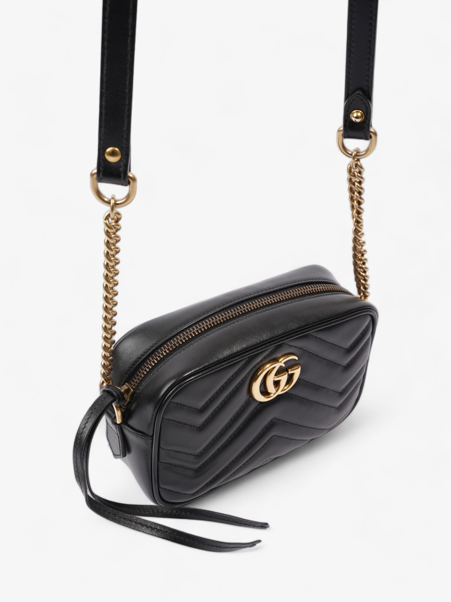 Gucci GG Marmont Black Matelasse Leather Mini