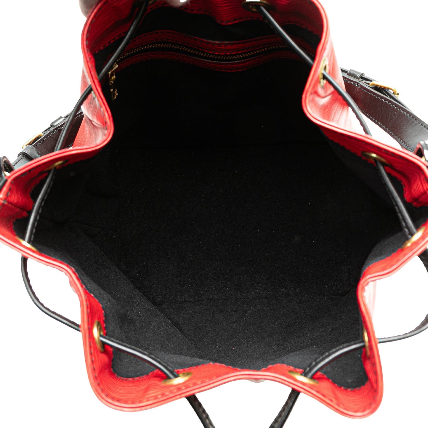 Red Louis Vuitton Epi Petit Bicolor Noe Bucket Bag