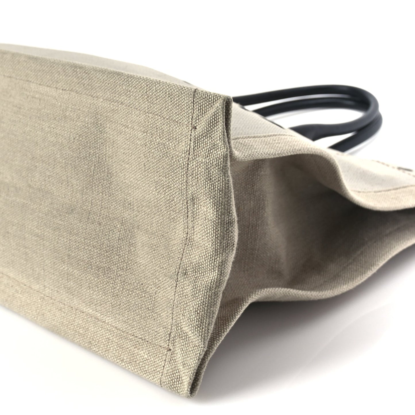 Saint Laurent Linen Calfskin Rive Gauche Tote Optic White