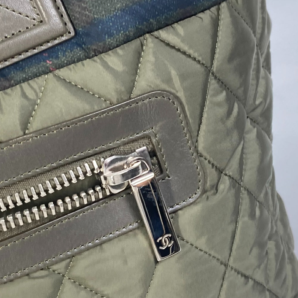 CHANEL Tote Bag A48611 Nylon khaki quilted shawl Cococoon Women
