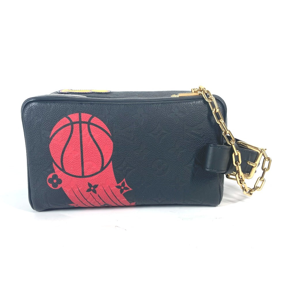 LOUIS VUITTON business bag M58515 leather black LV x NBA monogram cloak dopp kit