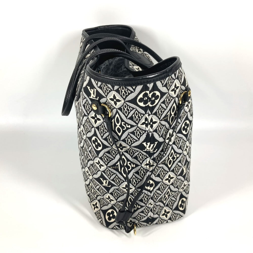LOUIS VUITTON Shoulder Bag M57230 Jacquard, Leather black Monogram SINCE1854 Neverfull MM Women