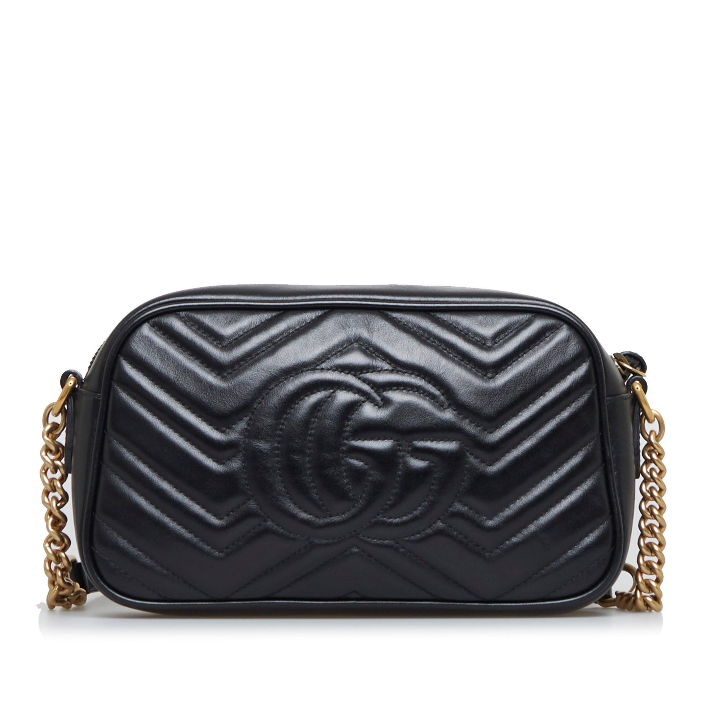 Gucci GG Marmont Black Leather Quilted Crossbody Style 3