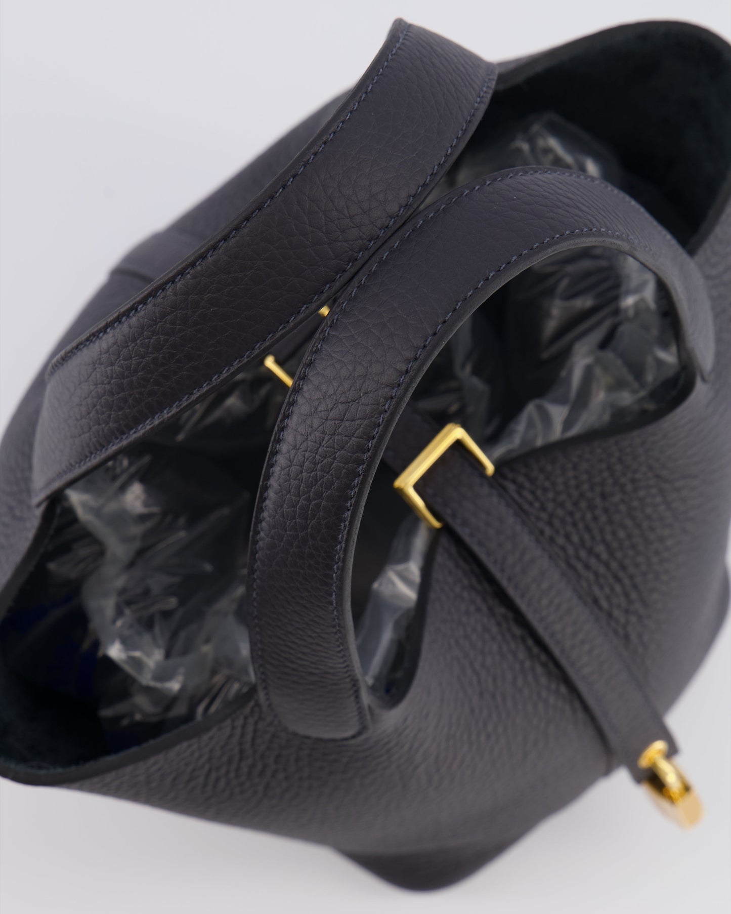 Hermès Picotin Lock 18 Bag in Caban Clemence Leather with Gold Hardware
