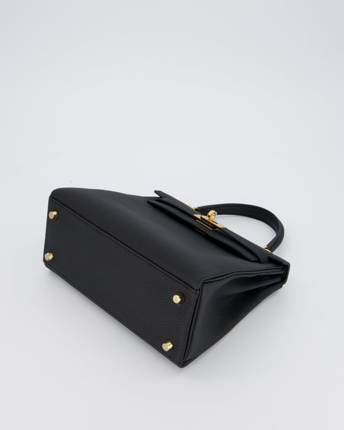 Hermès Kelly 25 Retourne Bag in Noir Togo Leather and Gold Hardware