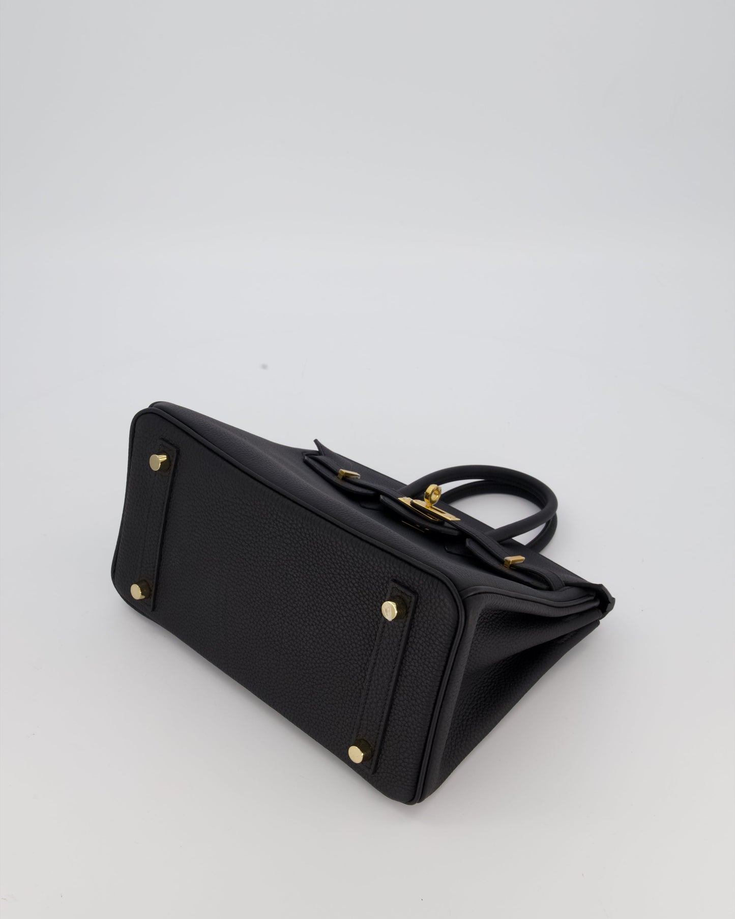 *RARE* Hermès Birkin 25 Retourne Bag in Noir Togo Leather with Gold Hardware