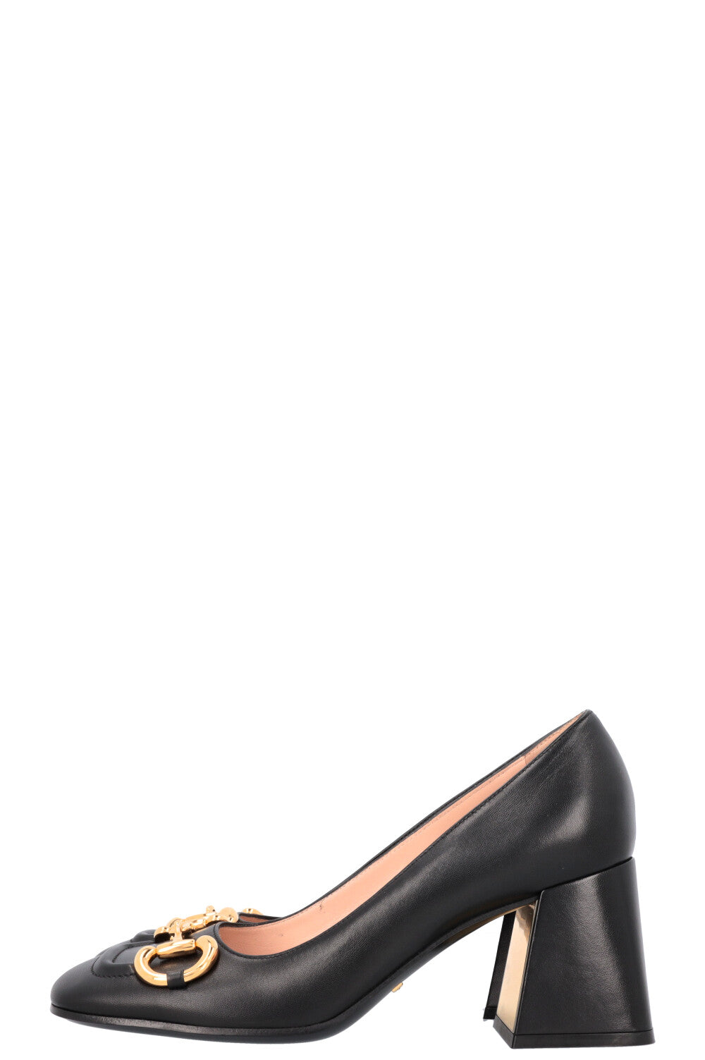 GUCCI Horsebit Block Heel Pumps Black