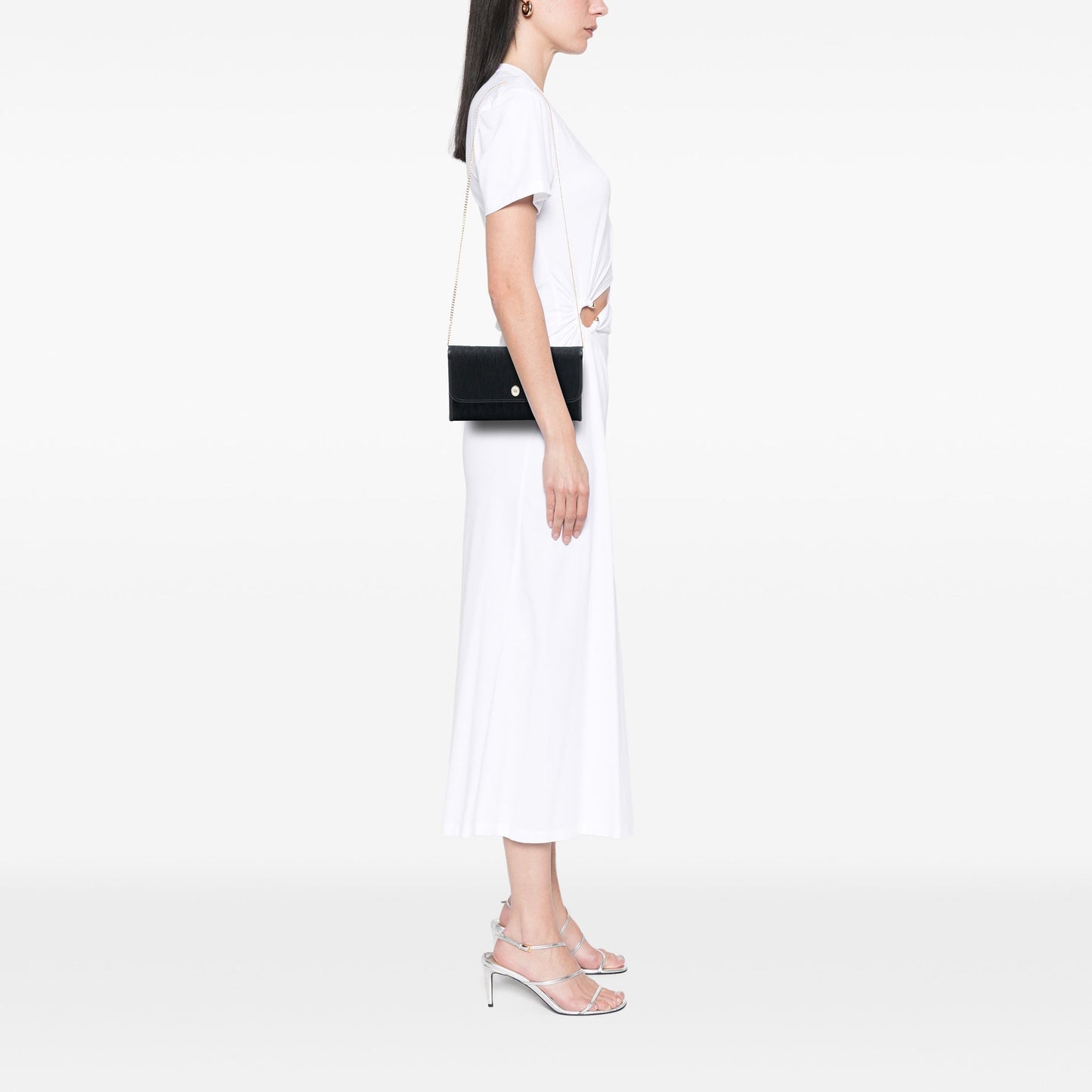 Black Dior Diorissimo Trotter Canvas Chain Shoulder Bag