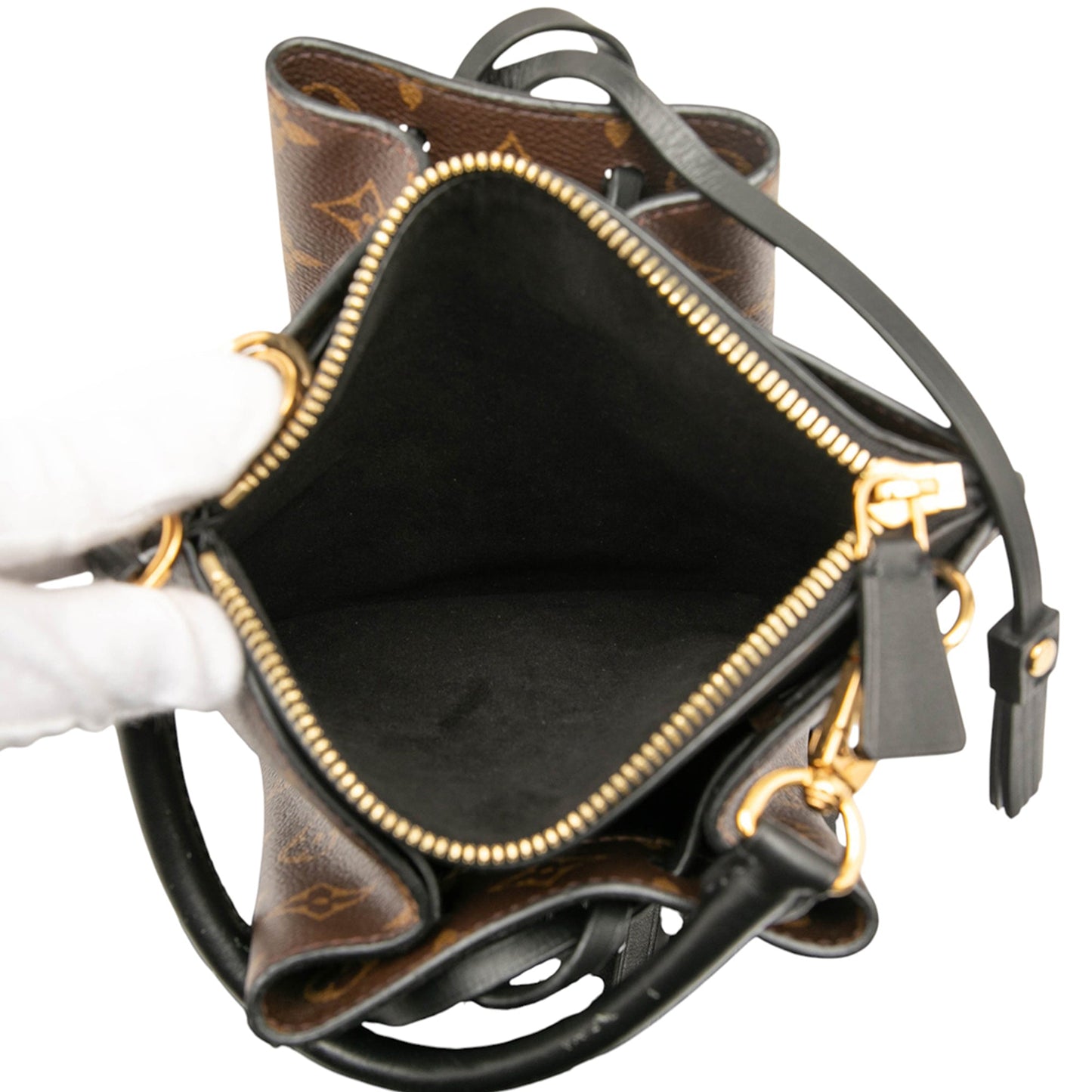 Brown Louis Vuitton Monogram Fringed Noe Bucket Bag