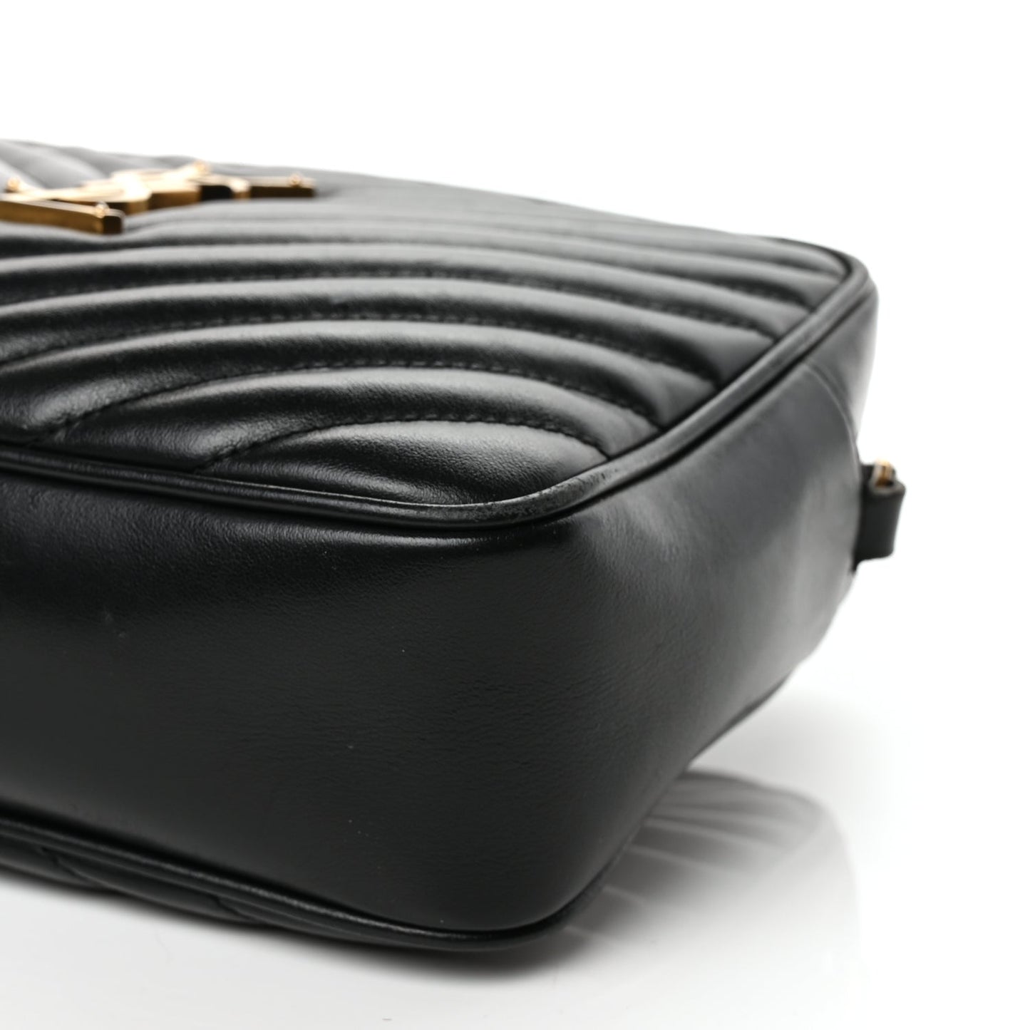 Saint Laurent Calfskin Matelasse Monogram Lou Camera Bag Black