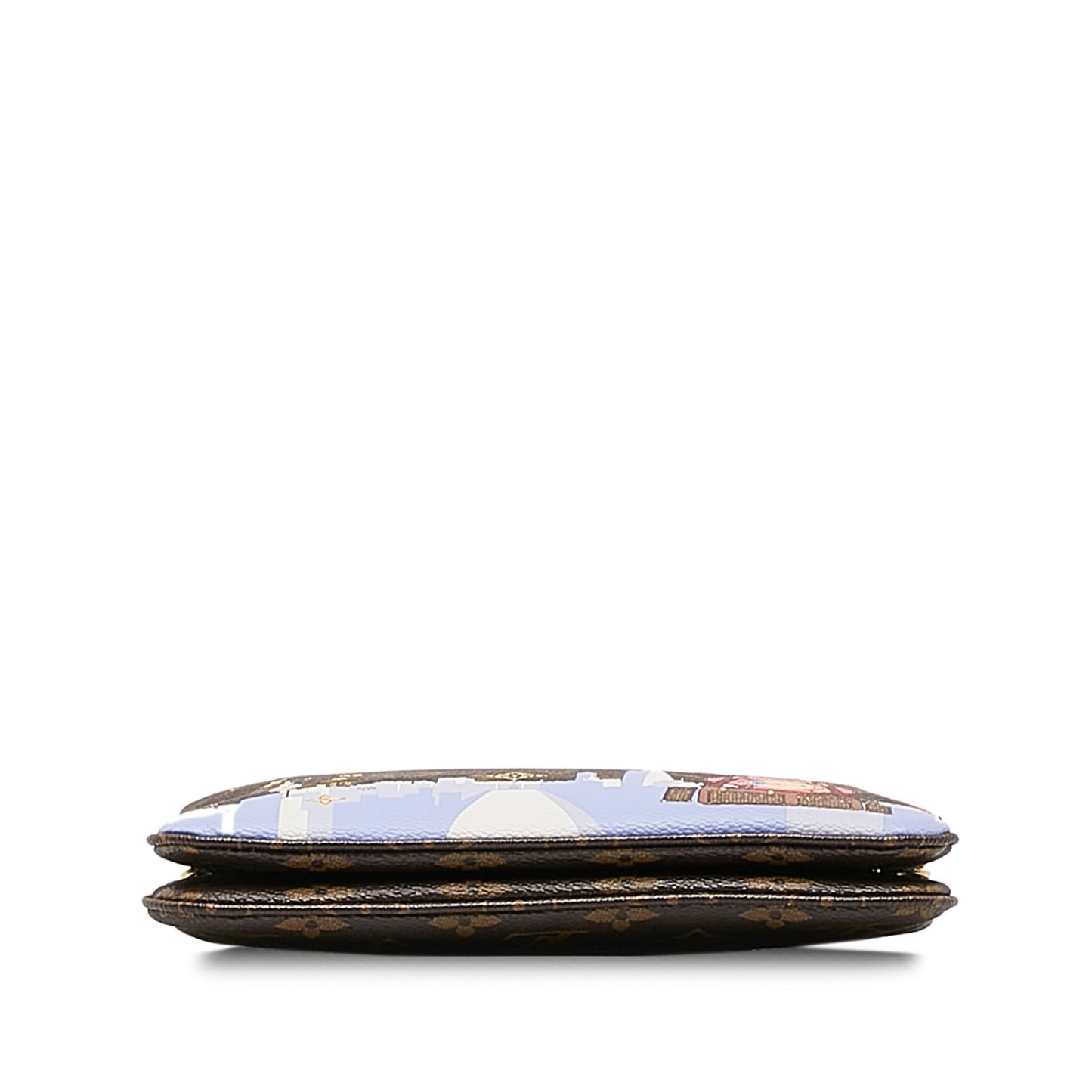 Brown Louis Vuitton Monogram Double Zip Pochette Illustre Vivienne Shanghai Clutch Bag