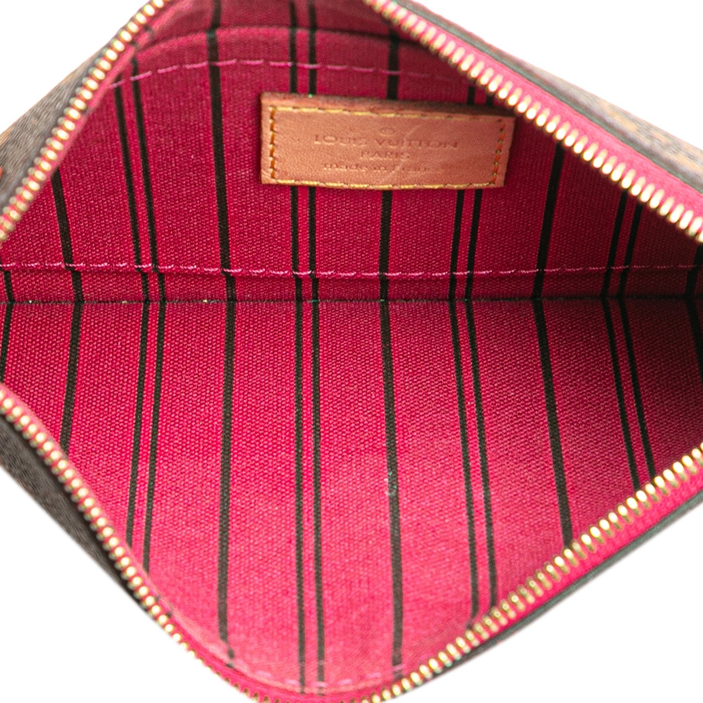 Brown Louis Vuitton Monogram Neverfull Pouch