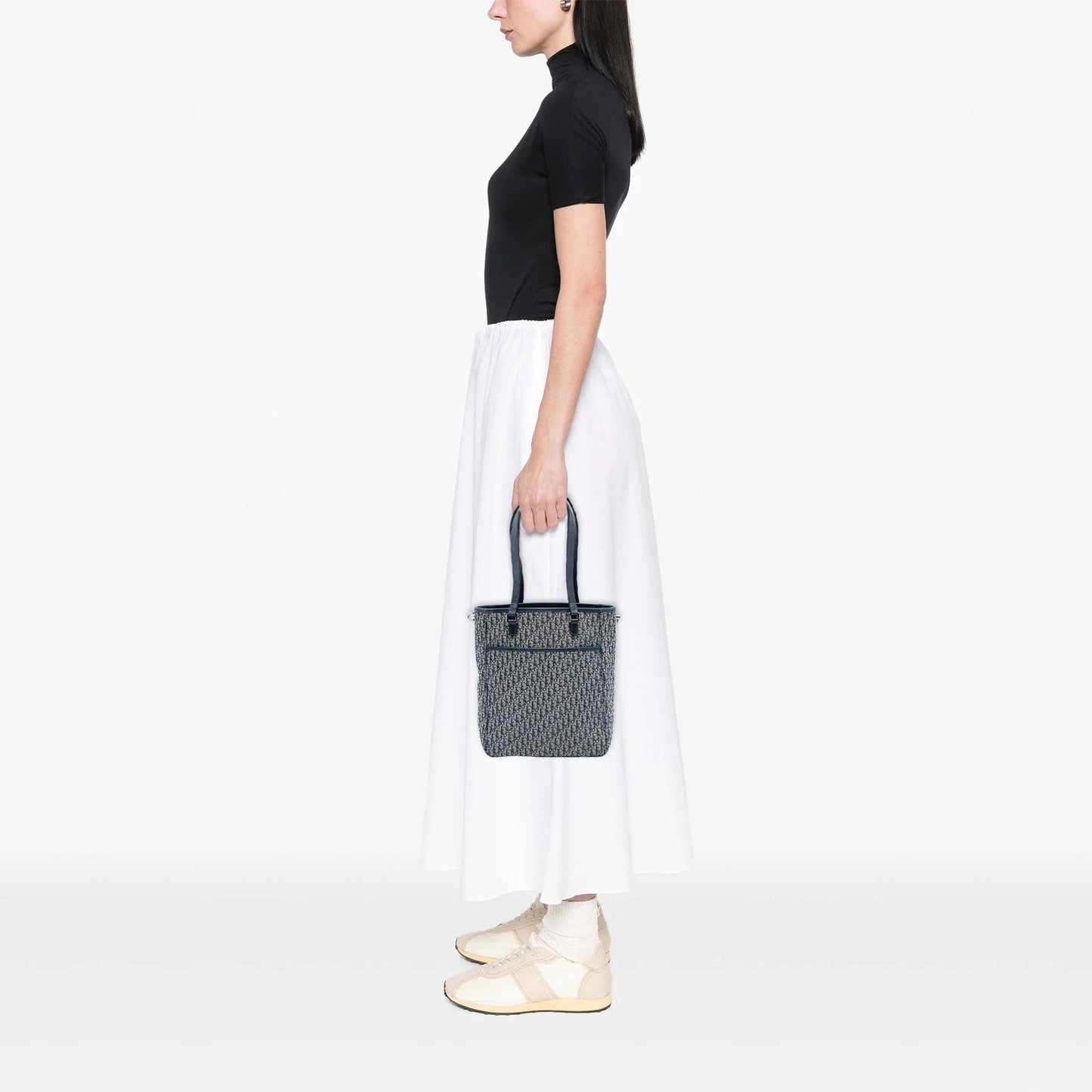 Blue Dior Diorissimo Trotter Canvas Tote Satchel