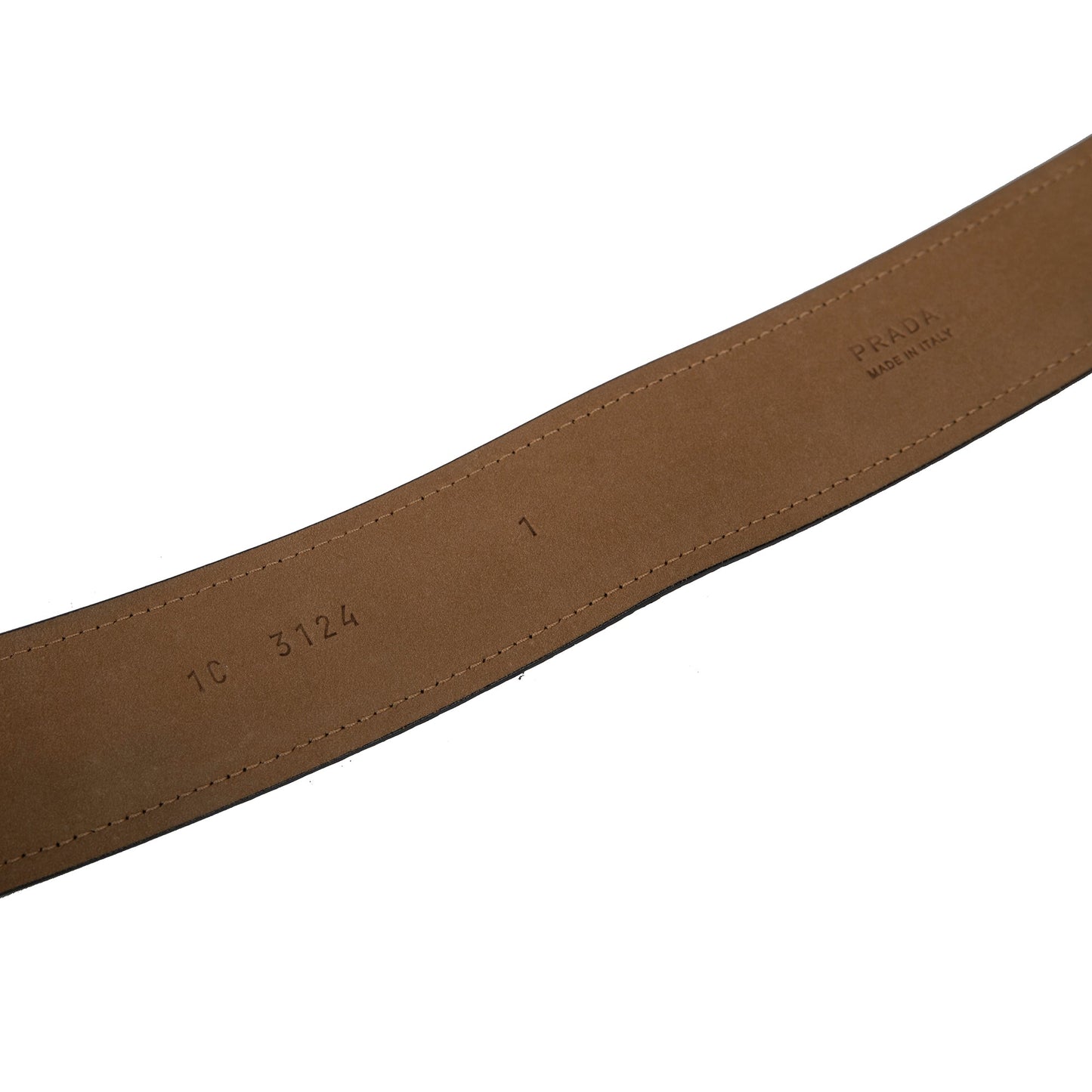 Prada Black Daino Deerskin Leather Belt