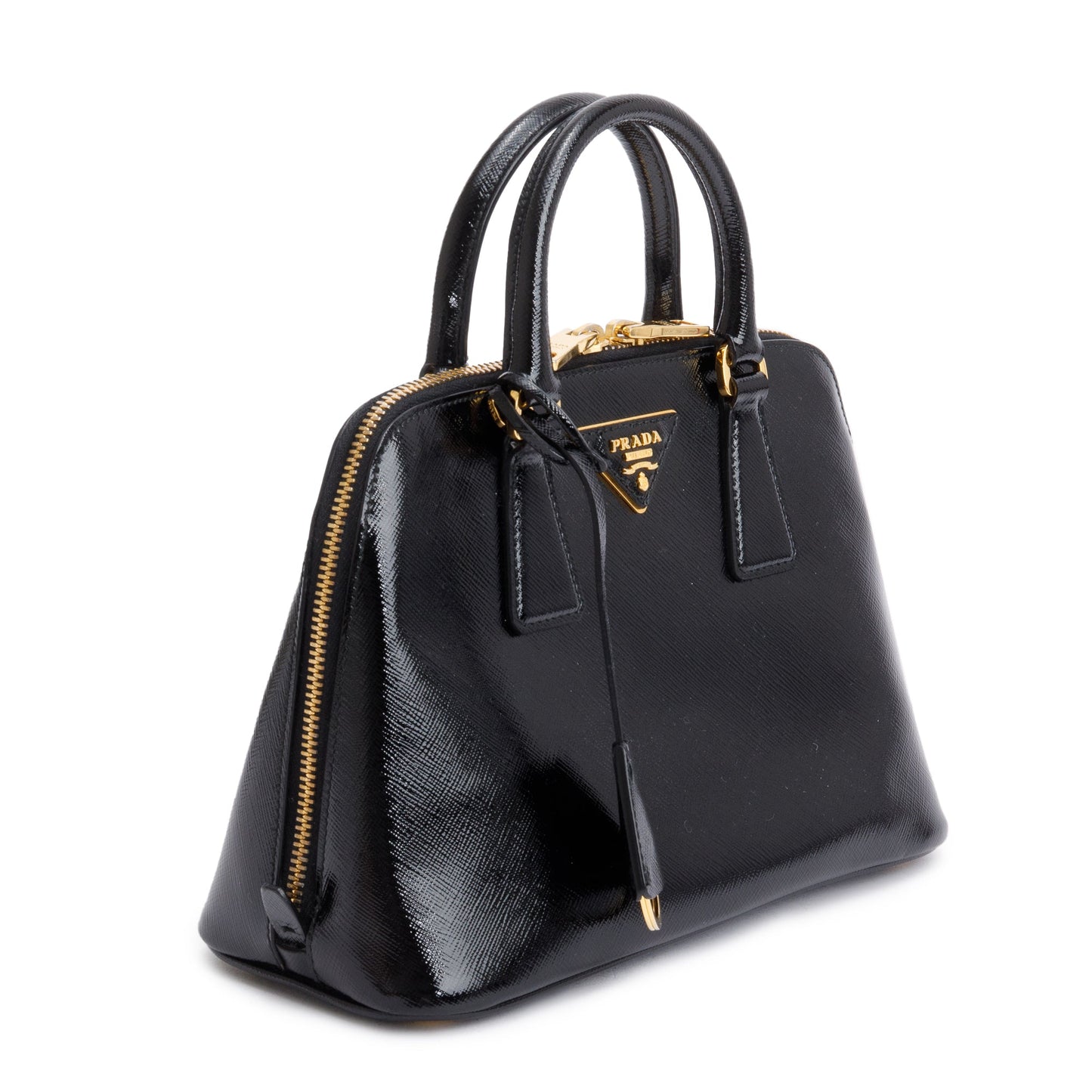 Prada Black Saffiano Vernice Small Promenade Tote