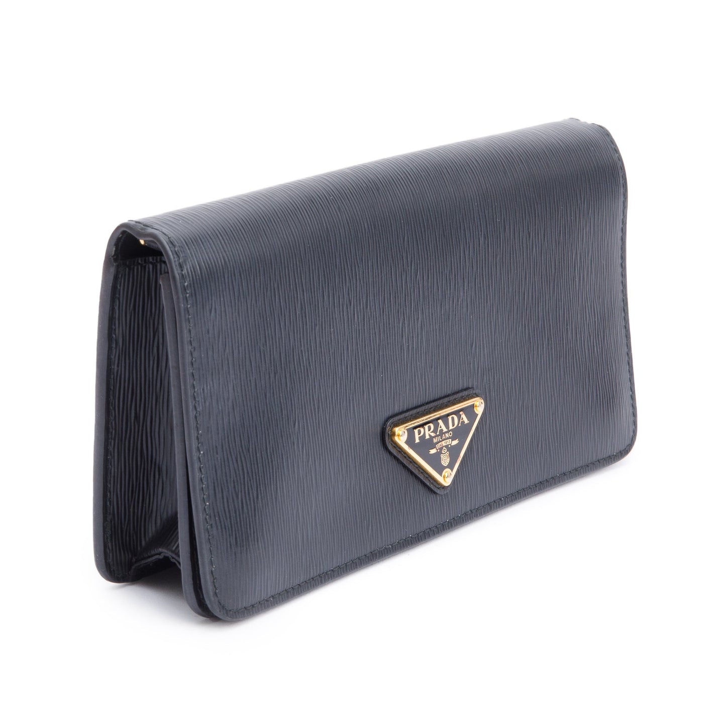 Prada Black Vitello Move Wallet on Chain