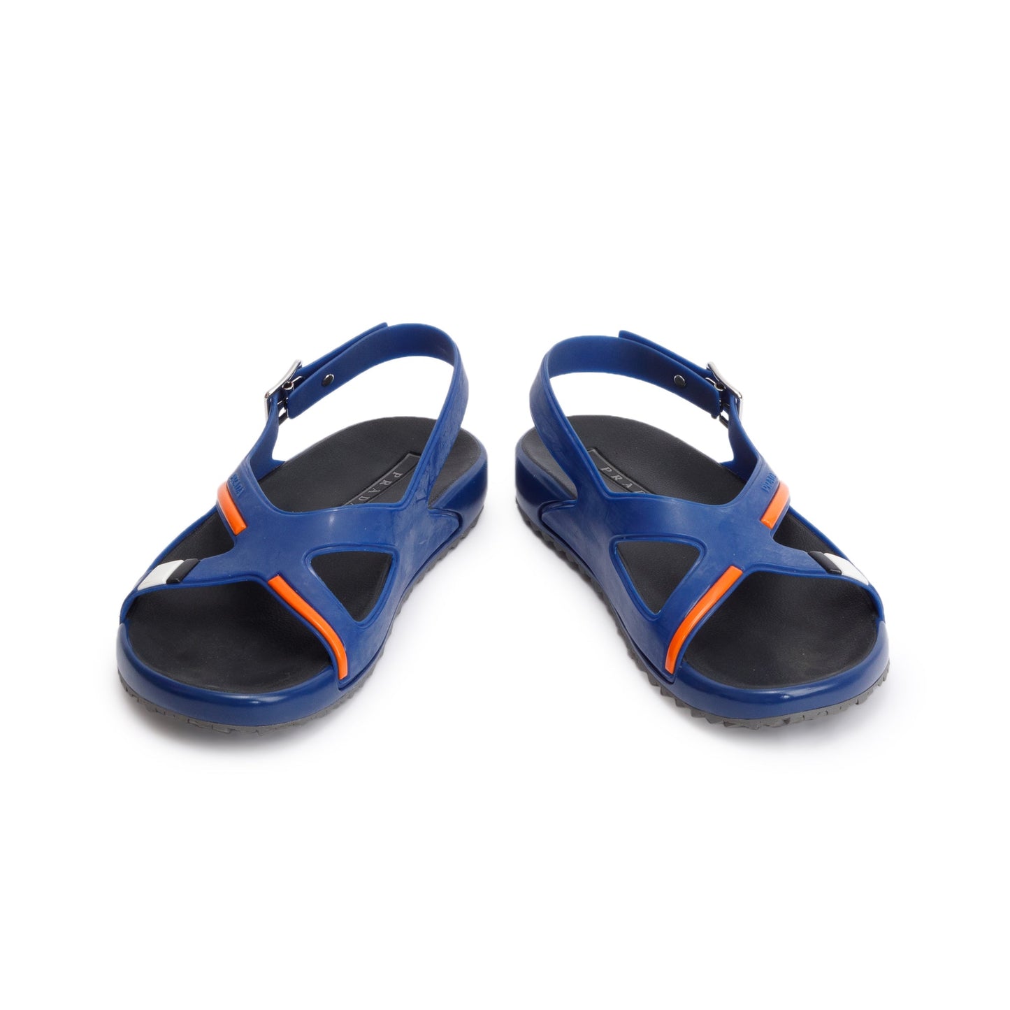 Prada Blue Rubber Sling Back Sandals, Size 6