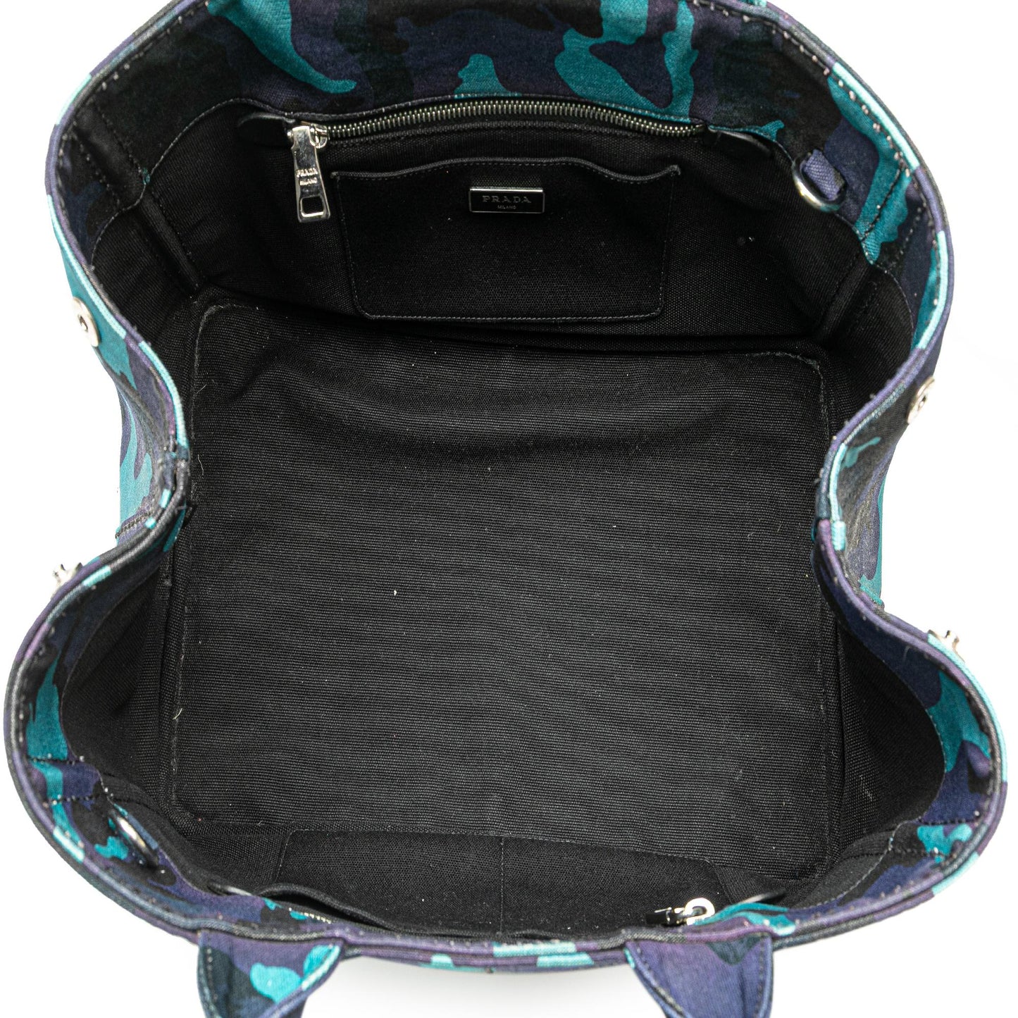 Prada Canvas Camouflage Canapa Logo Satchel