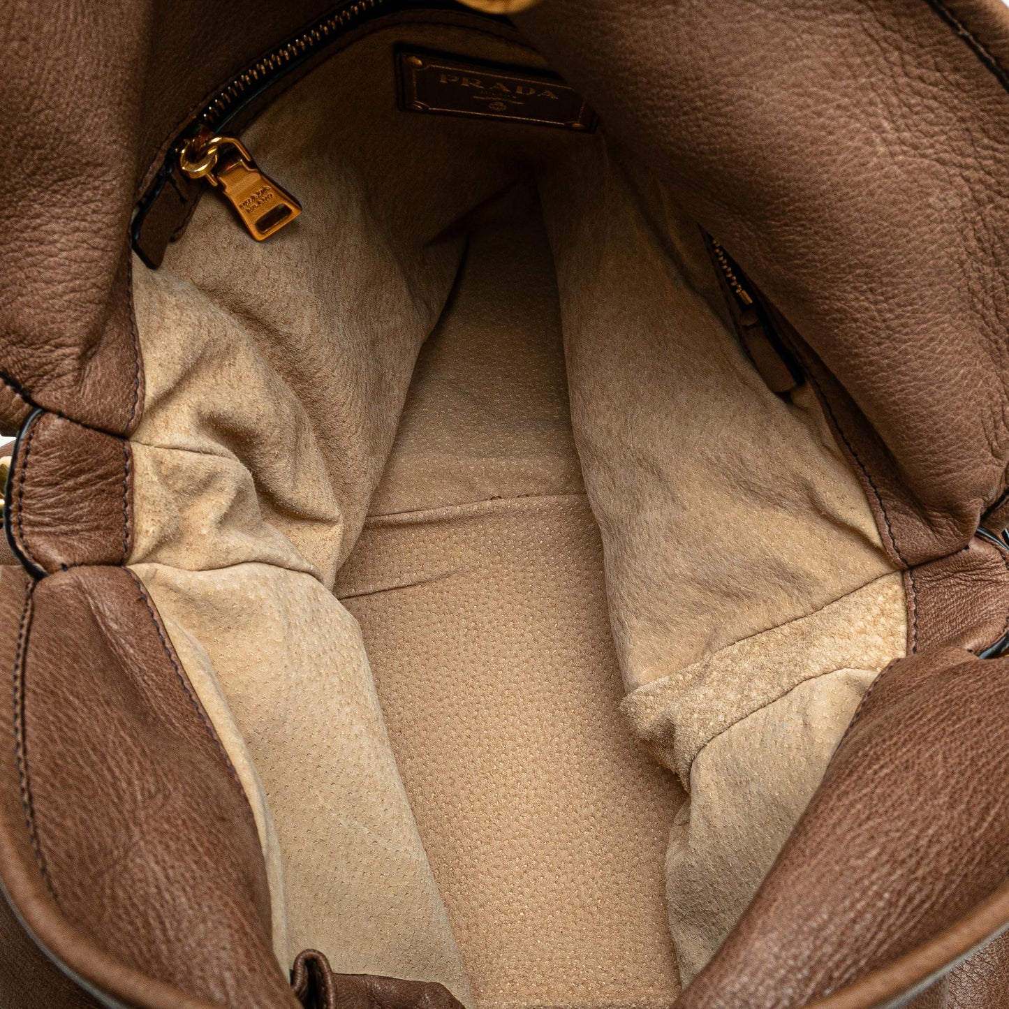 Prada Cervo Shine Flap Hobo