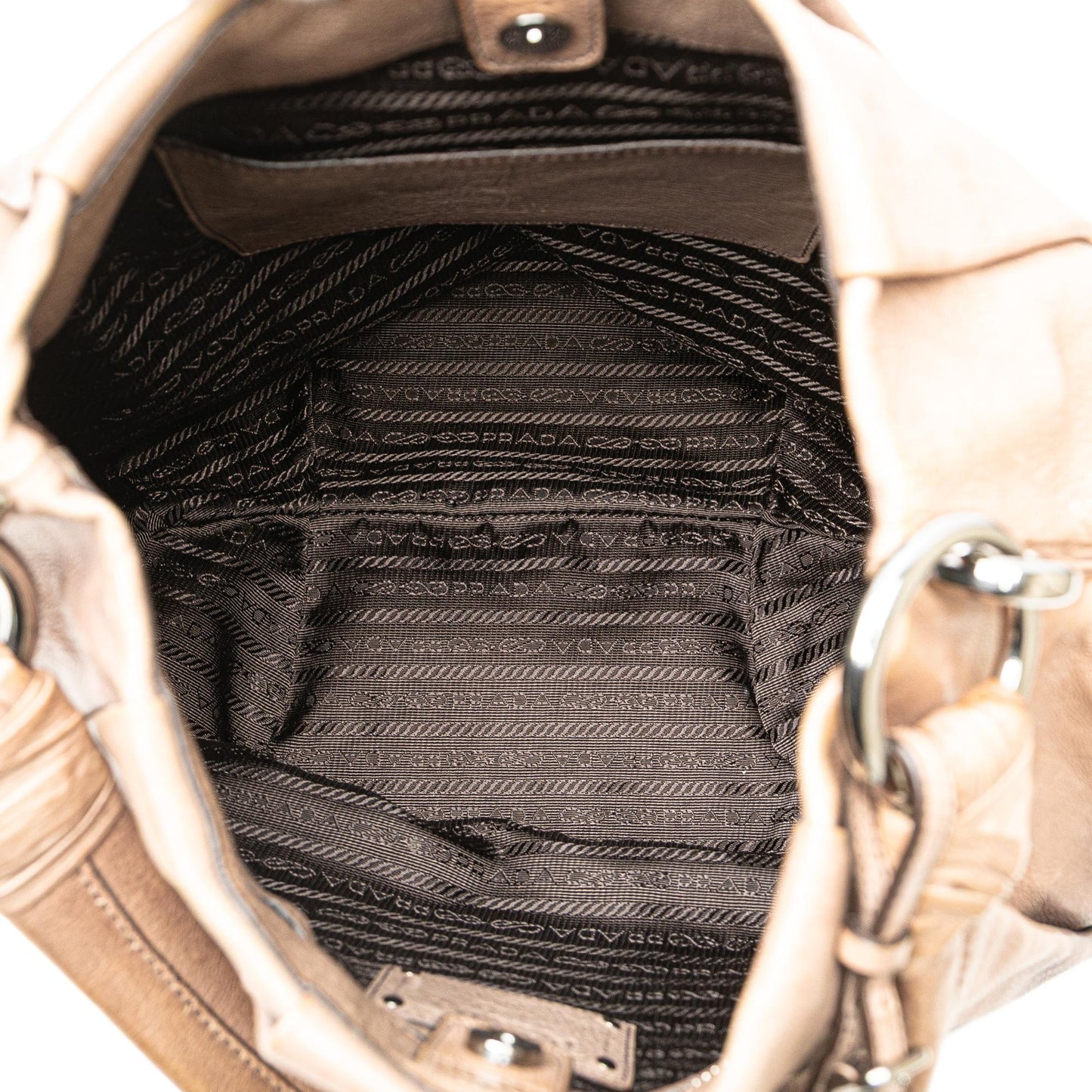 Prada Glace Calf Ombre Pleated Hobo