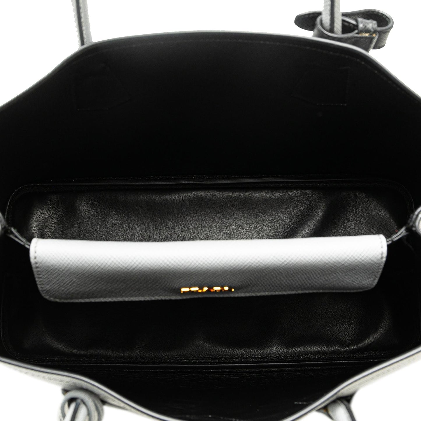 Prada Medium Bicolor Saffiano Cuir Double Satchel (SHG-DtYKIX)