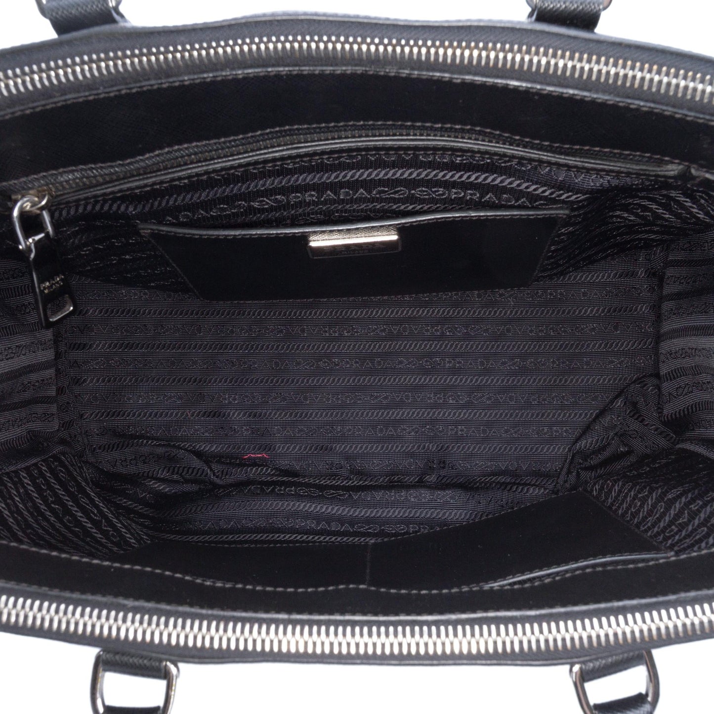 Prada Medium Saffiano Lux Studded Crystal Galleria Double Zip Satchel