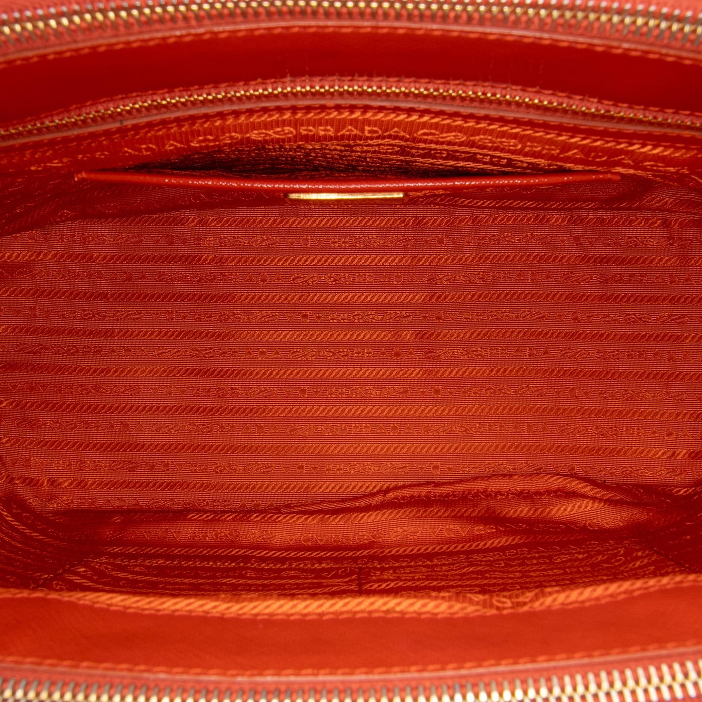 Prada Medium Saffiano Vernice Galleria Double Zip Satchel