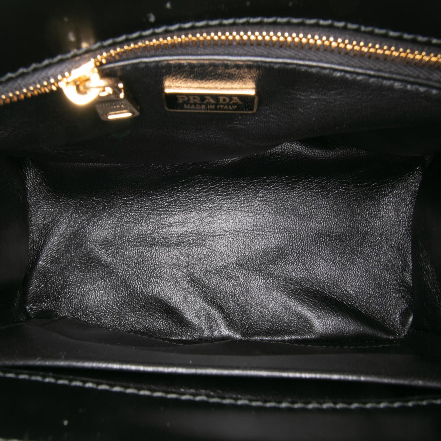 Prada Mini Brushed Leather Floral Print Galleria Double Zip Satchel