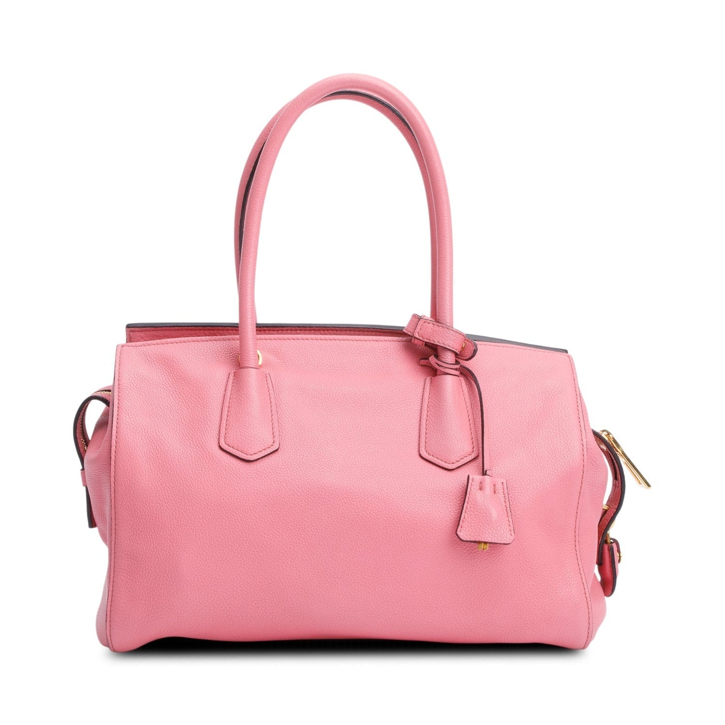 Prada Pink Vitello Grain Leather Signature Top Handle Bag