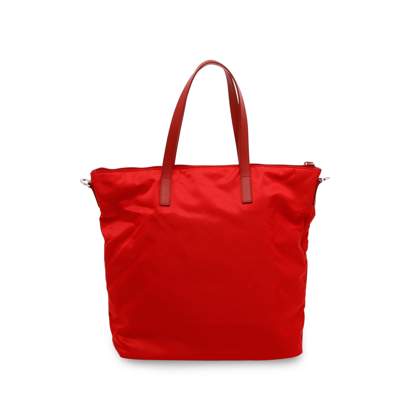 Prada Red Saffiano-Trimmed Vela Tote