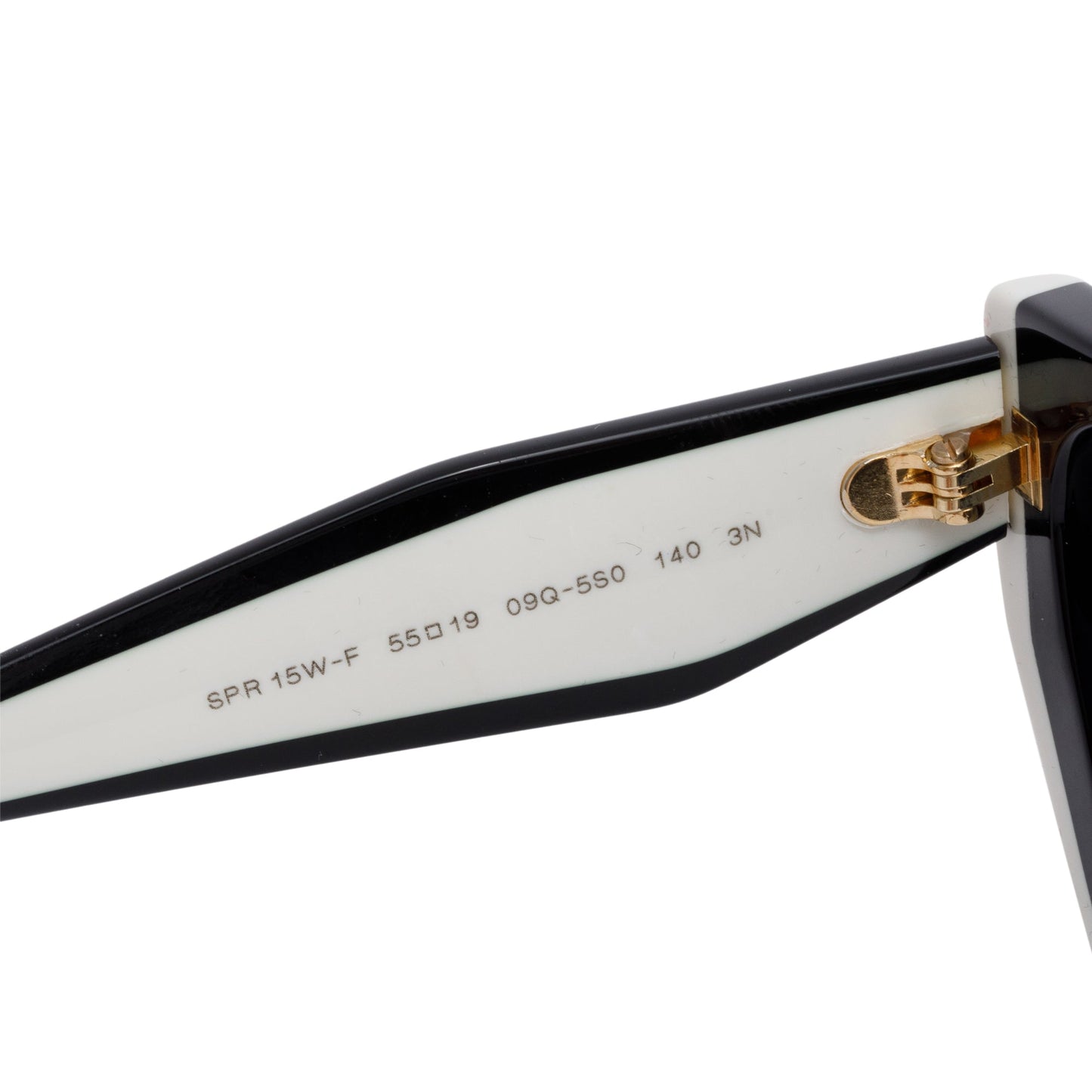 Prada SPR 15W-F Black/White Acetate Prada Logo Sunglasses