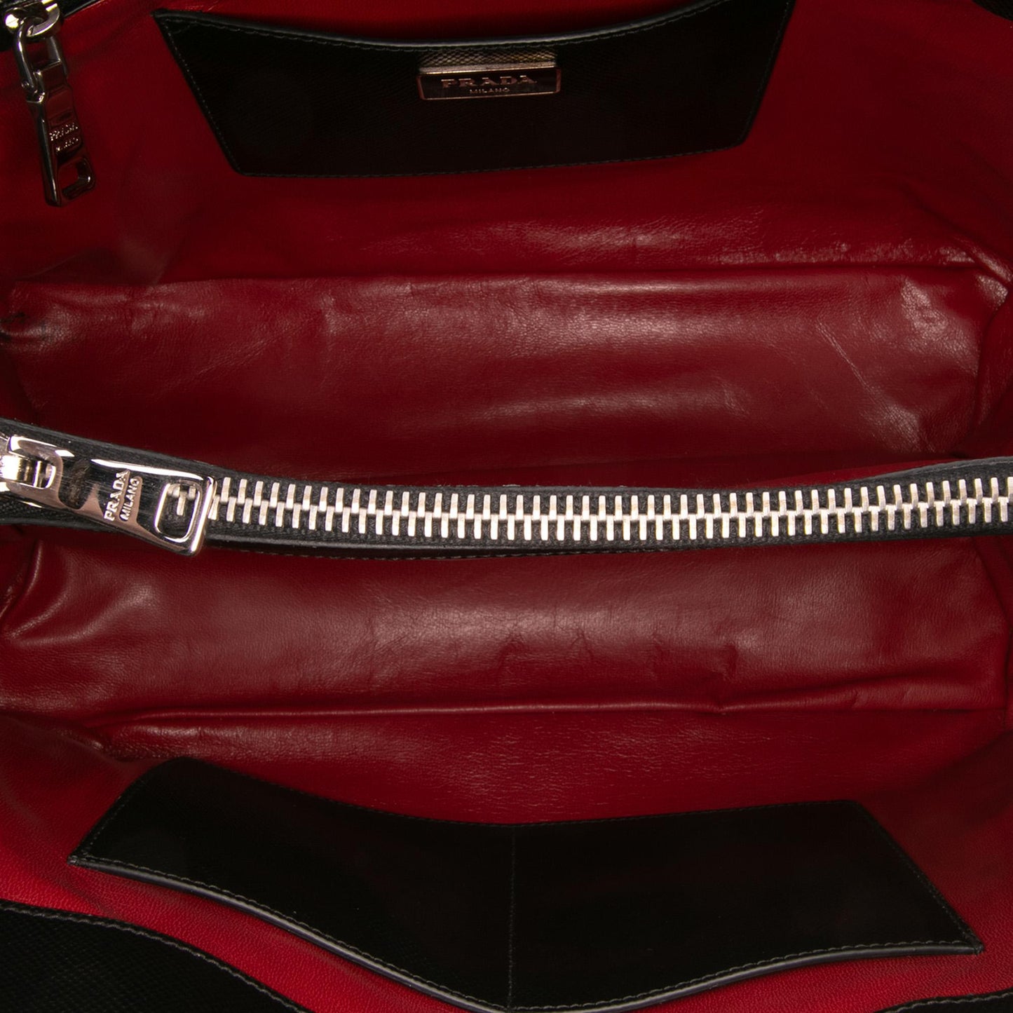 Prada Saffiano Cuir Turnlock Twin Satchel