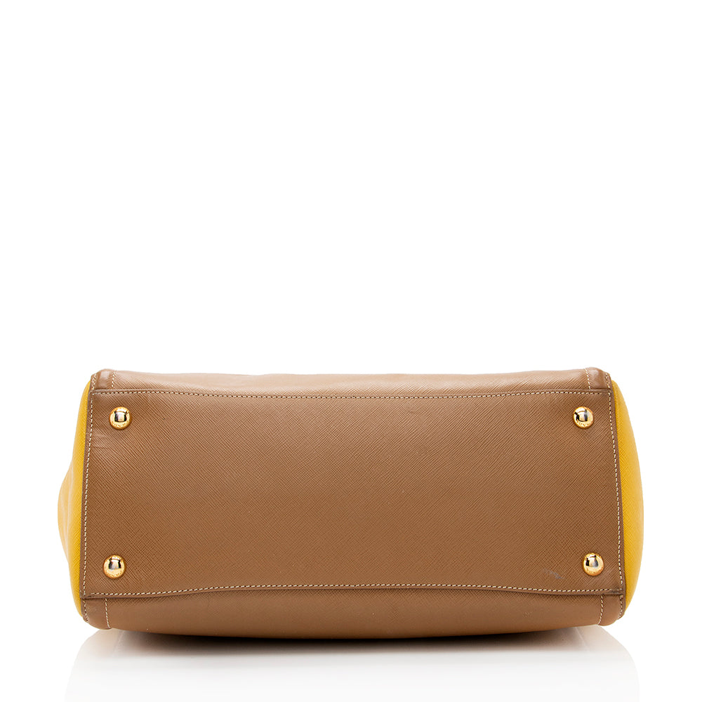 Prada Saffiano Lux Bi-color Medium Tote (SHF-19540)