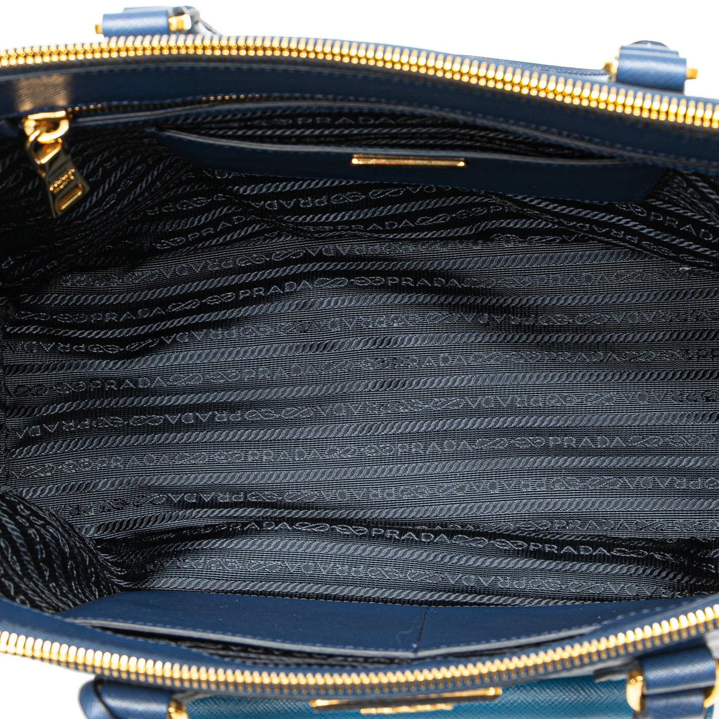 Prada Saffiano Lux Galleria Double Zip Front Pocket Satchel