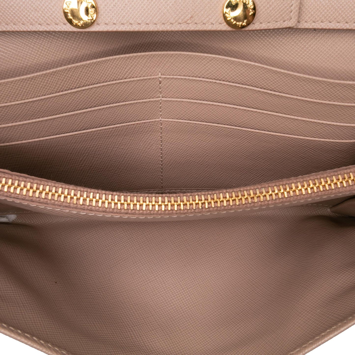 Prada Saffiano Metal Oro Chain Wallet