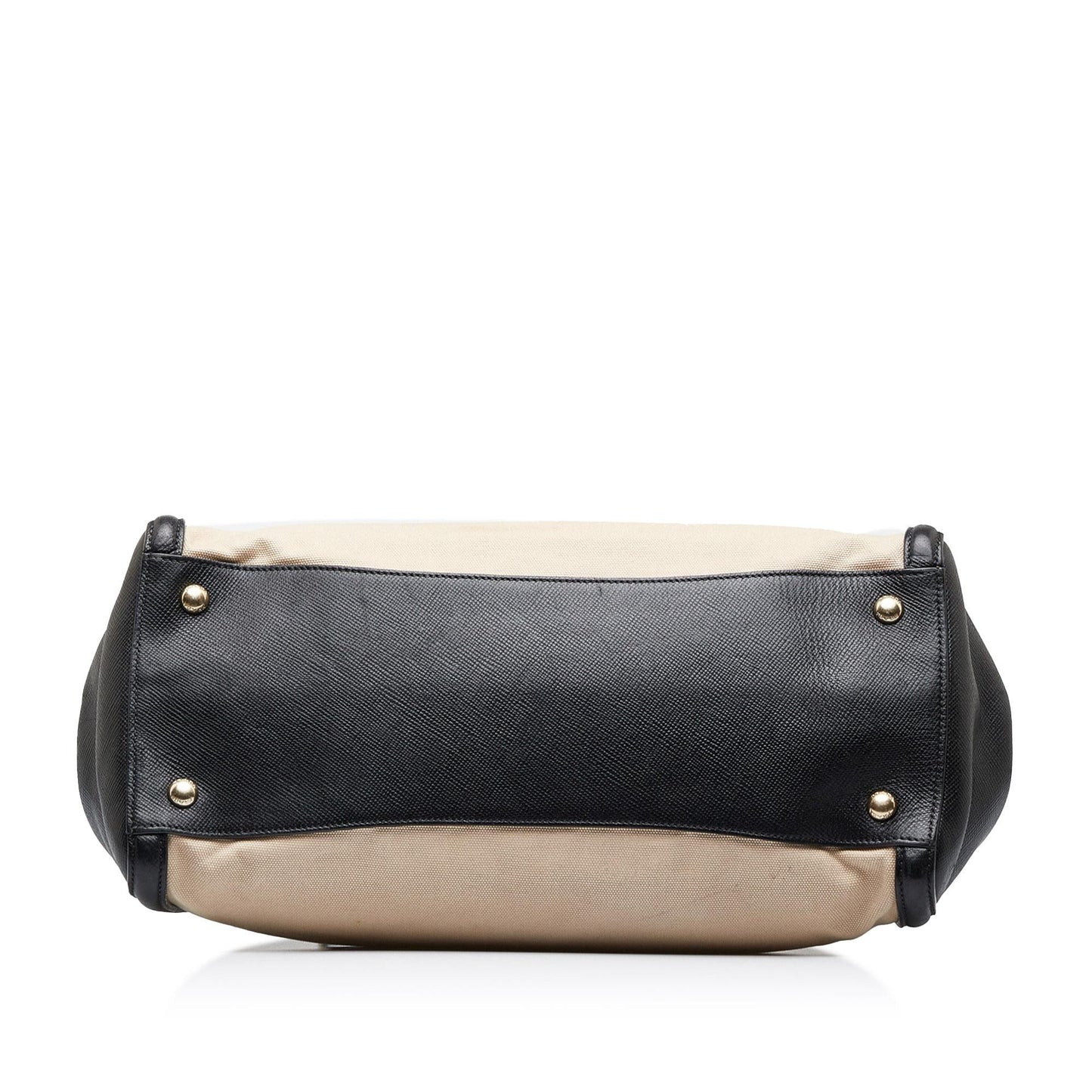 Prada Saffiano Trimmed Canvas Handbag (SHG-lbKo5s)